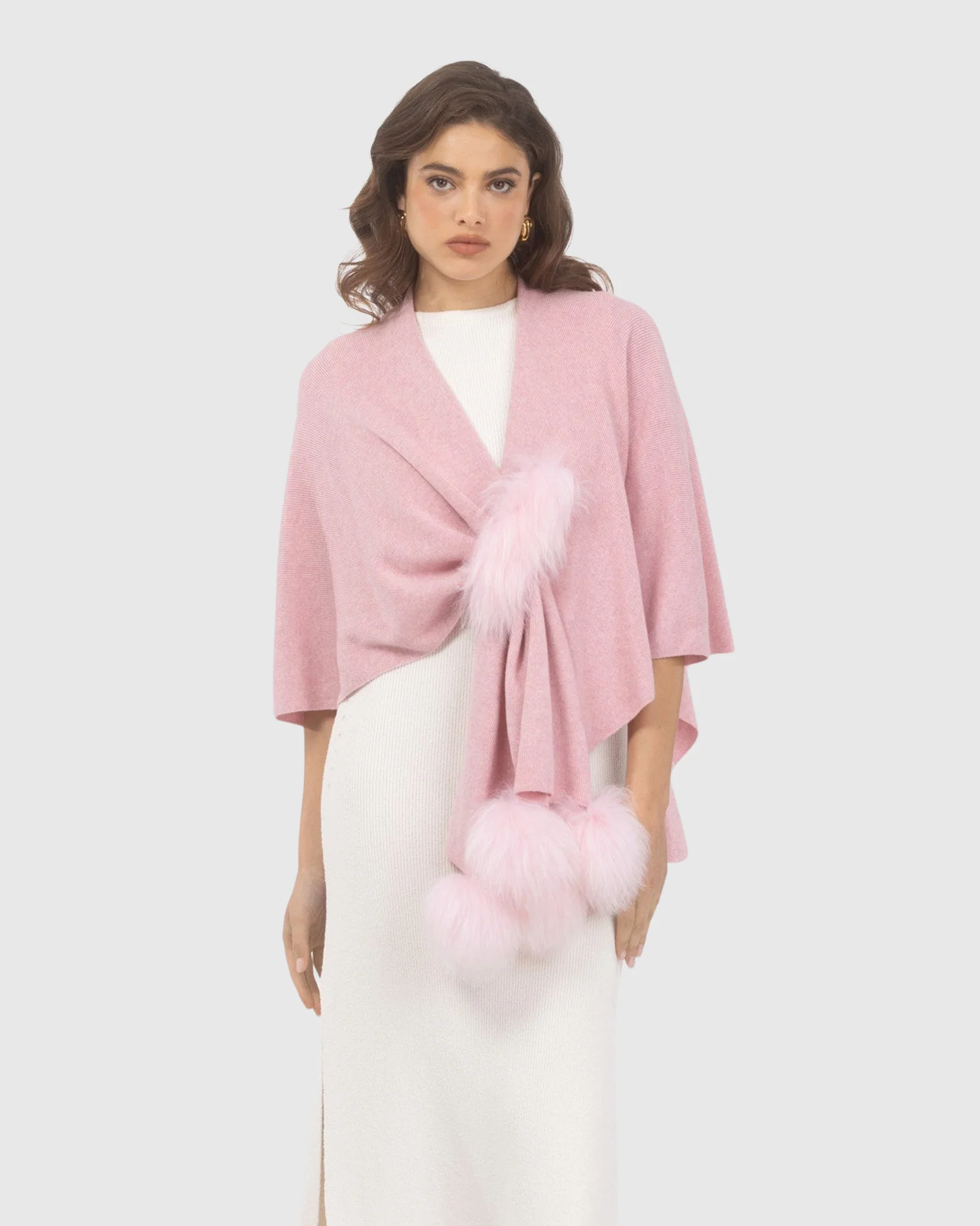 Select Wool Capelet With Select Lamb Poms - Image 67
