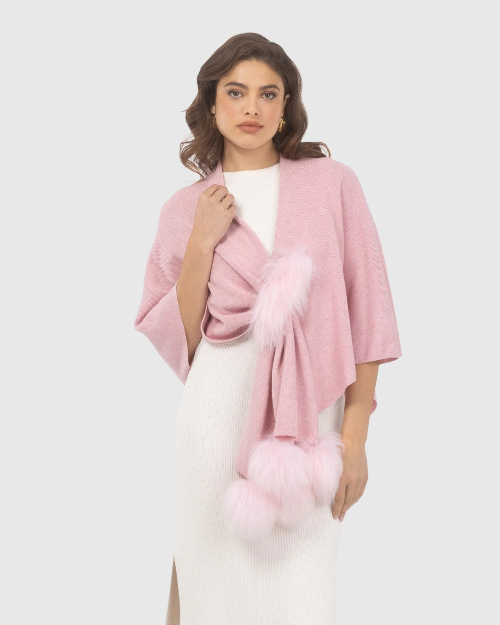 Select Wool Capelet With Select Lamb Poms - Image 68