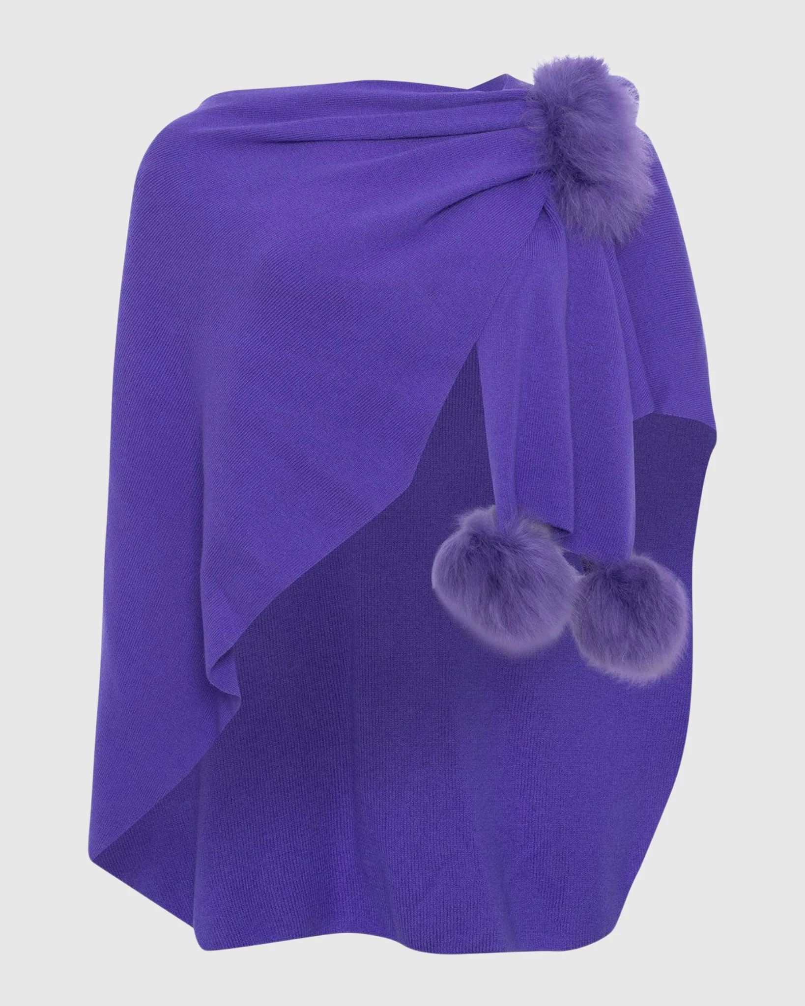 Select Wool Capelet With Select Lamb Poms - Image 78