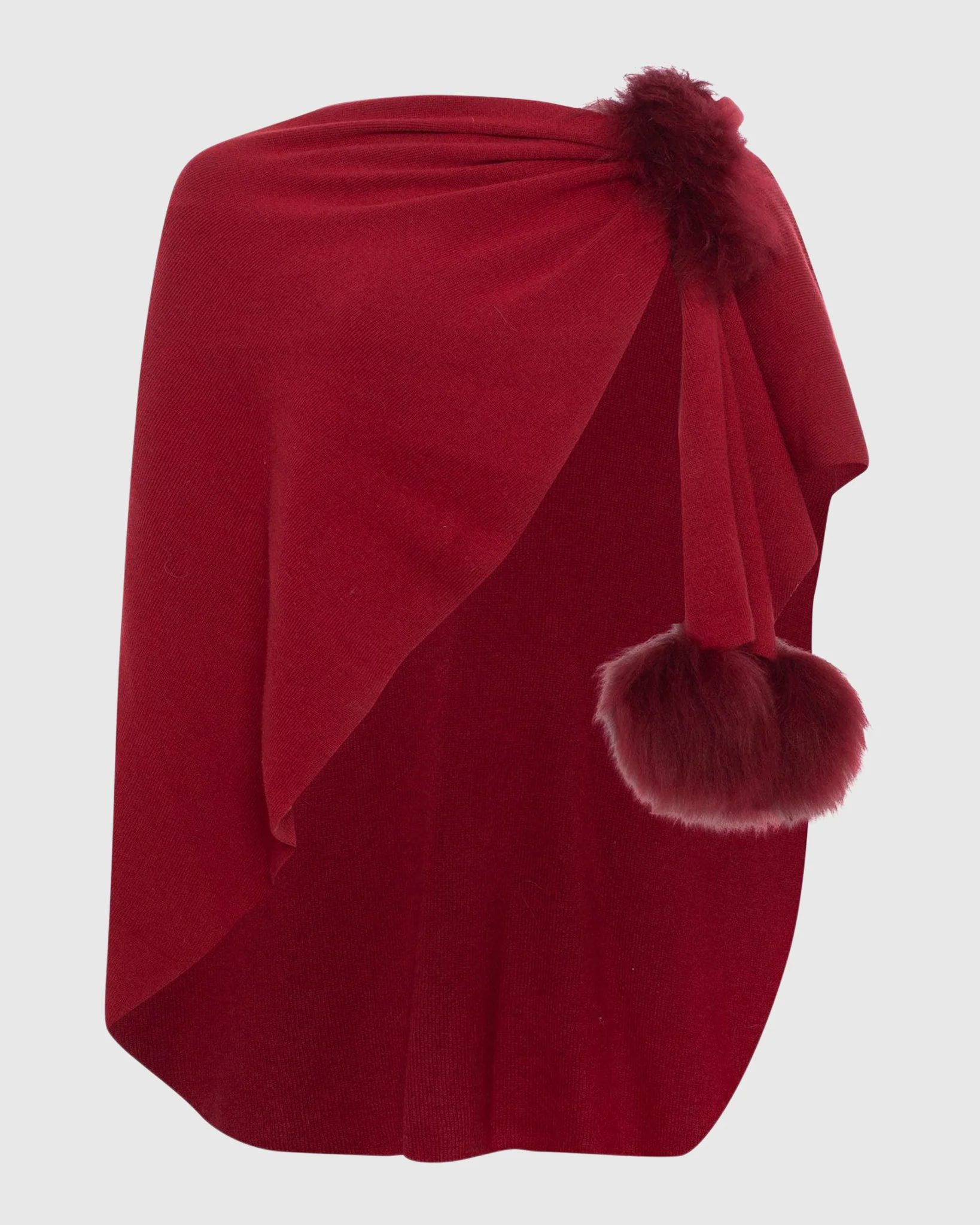 Select Wool Capelet With Select Lamb Poms - Image 92
