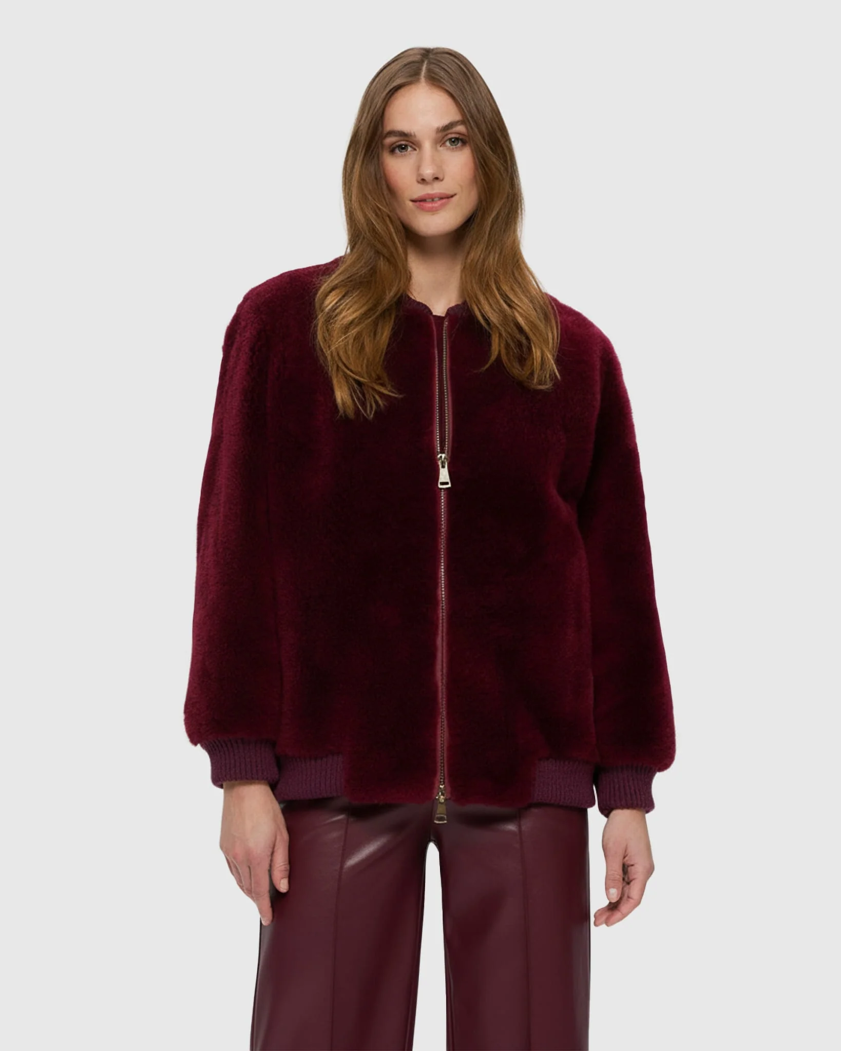 SHEARED CASHMERE GOAT BOMBER JACKET