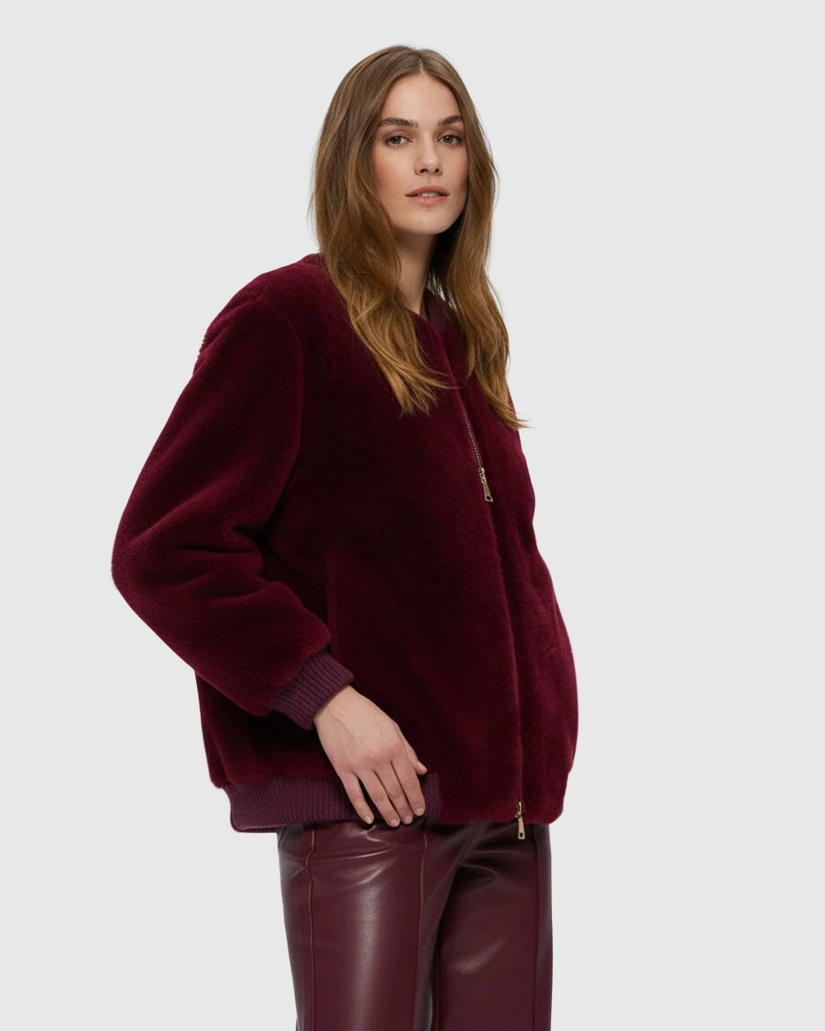 SHEARED CASHMERE GOAT BOMBER JACKET - Image 3