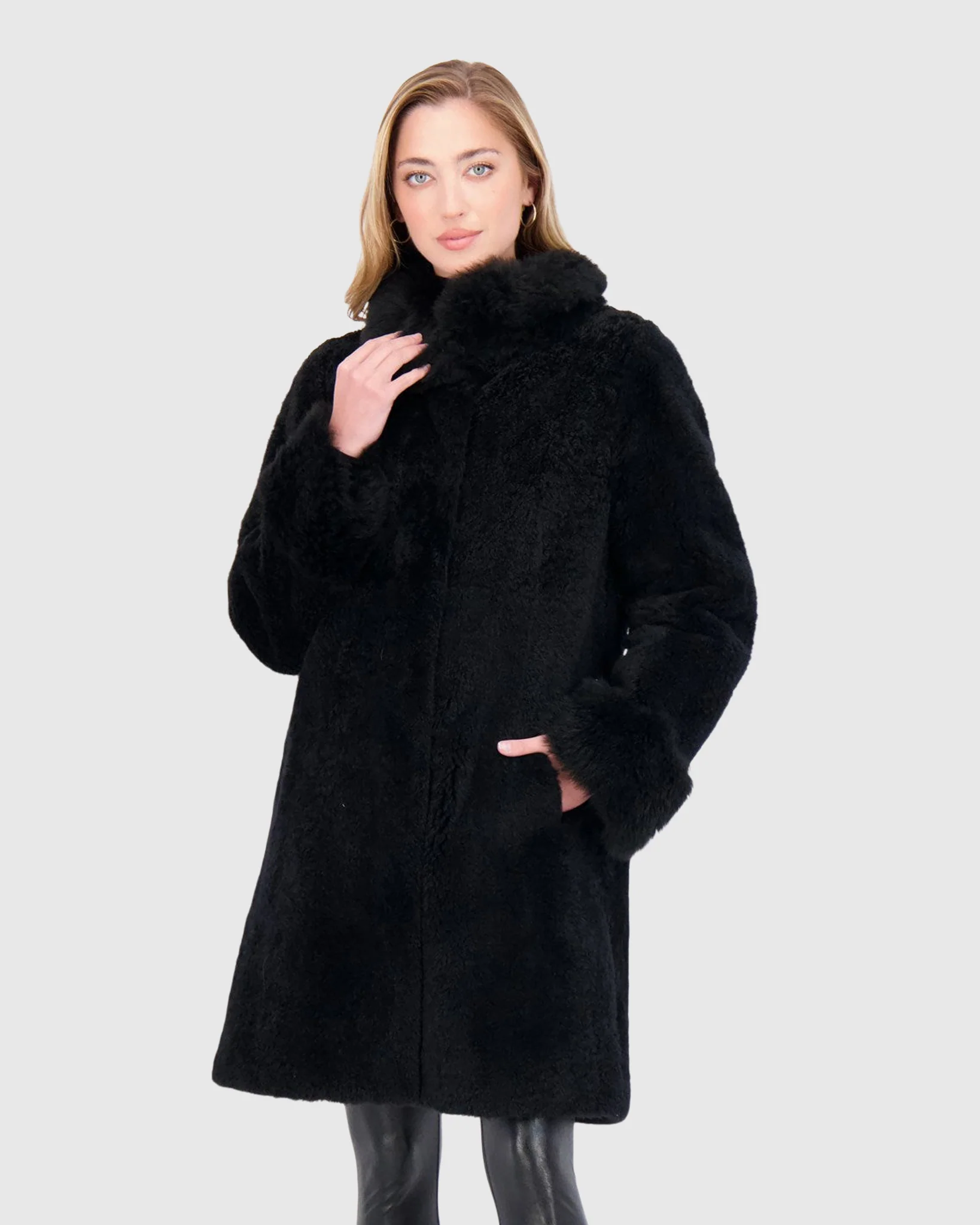 SHEARED CASHMERE GOAT JACKET WITH CASHMERE GOAT COLLAR & CUFFS - Image 4
