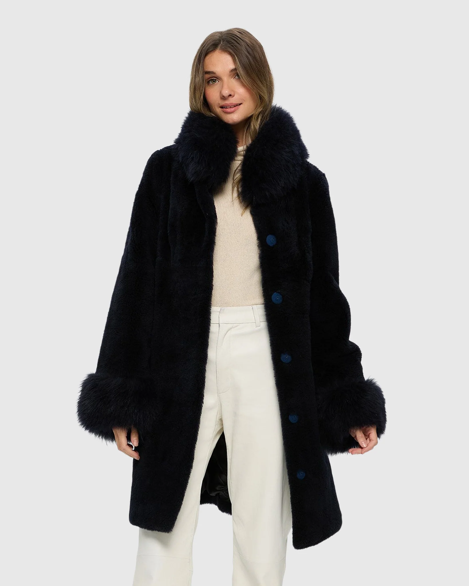 SHEARED CASHMERE GOAT JACKET WITH CASHMERE GOAT COLLAR & CUFFS - Image 6