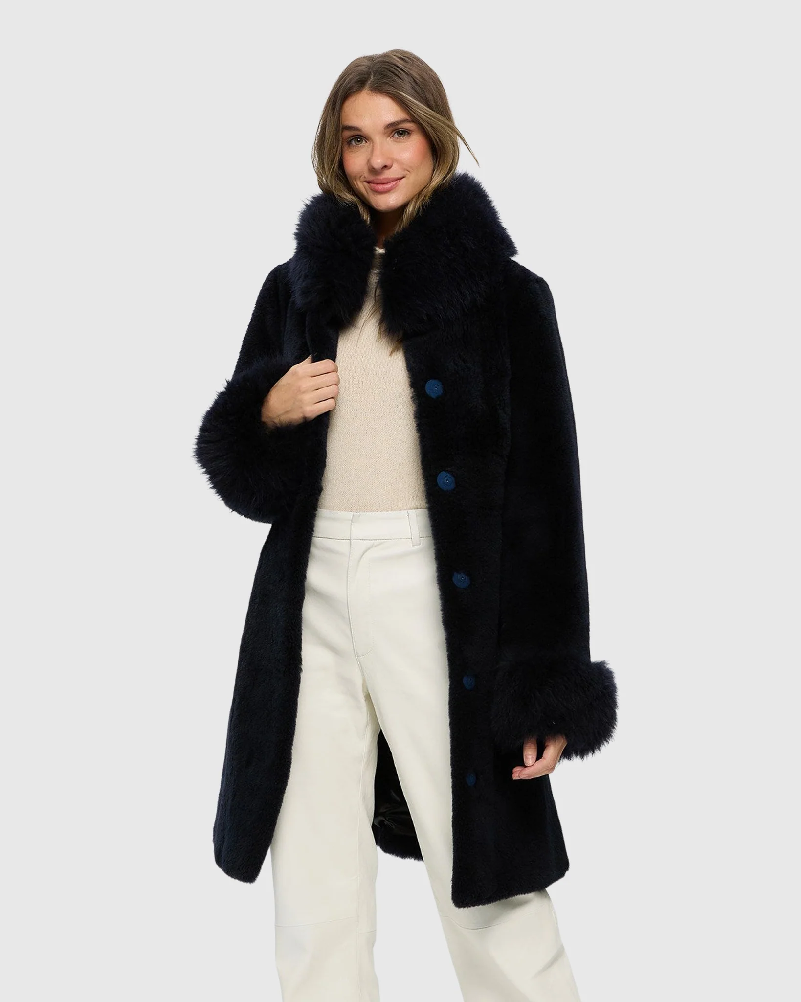 SHEARED CASHMERE GOAT JACKET WITH CASHMERE GOAT COLLAR & CUFFS - Image 7
