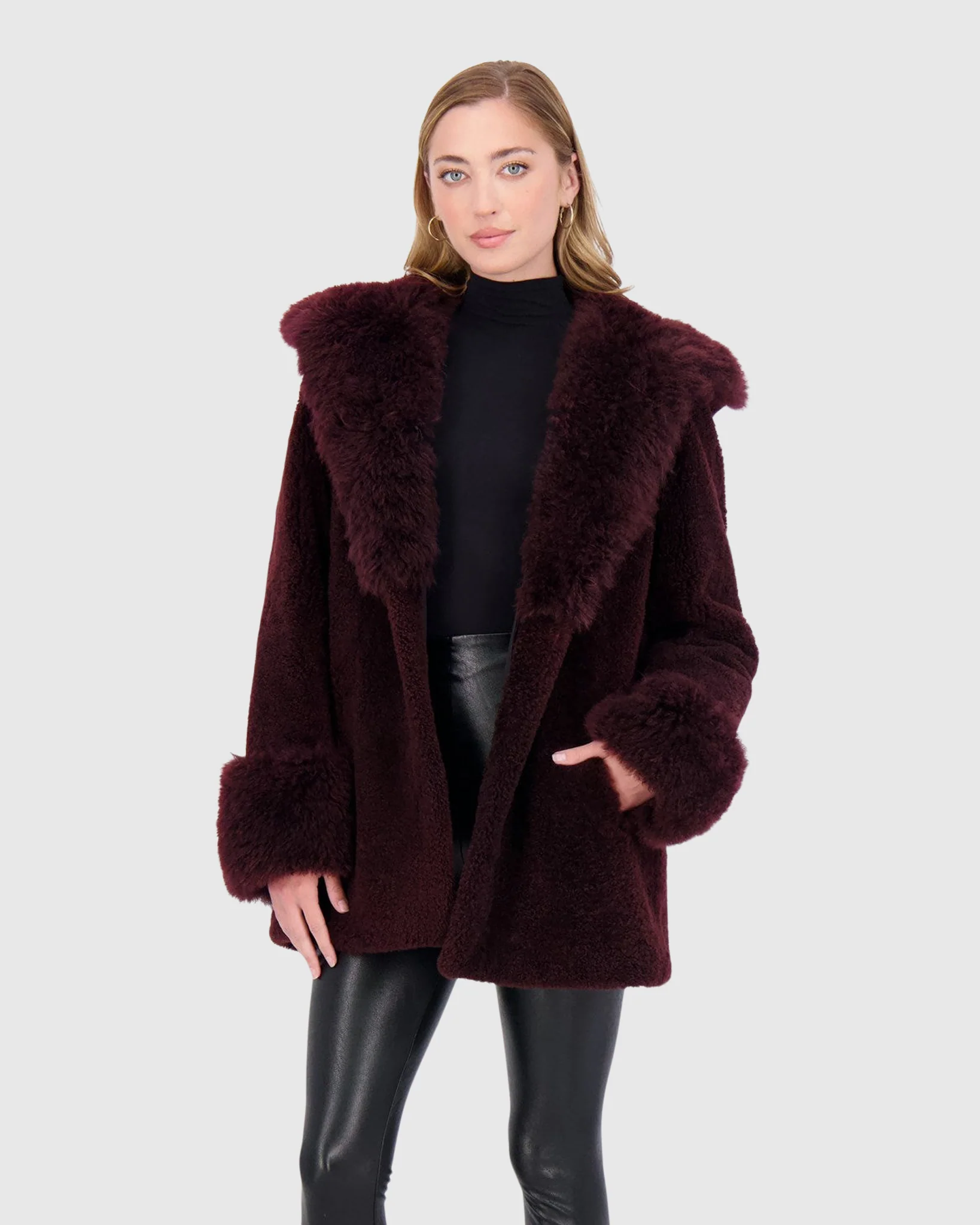 SHEARED CASHMERE GOAT PARKA WITH CASHMERE GOAT HOOD TRIM & CUFFS - Image 3