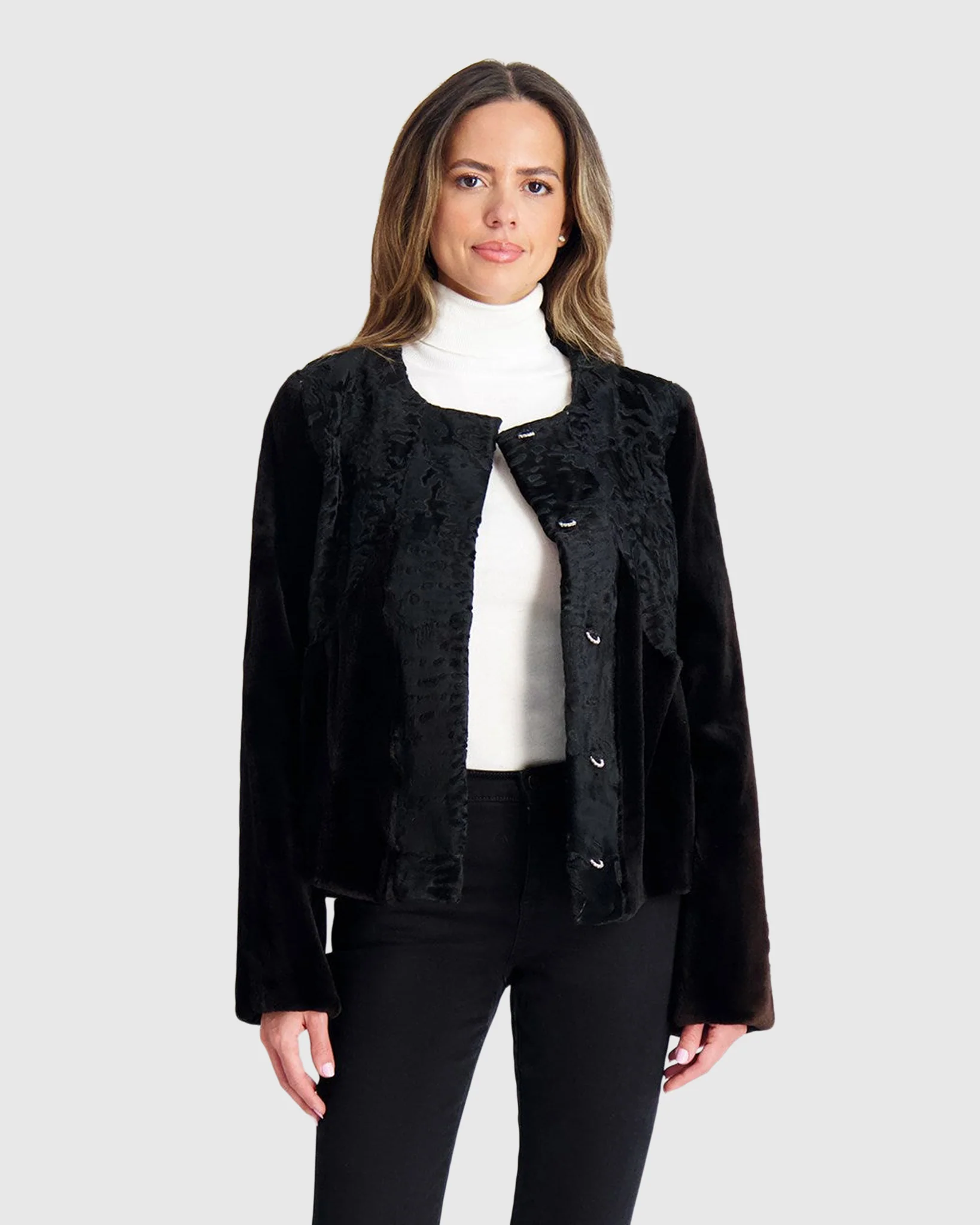 SHEARED MINK JACKET WITH LAMB TRIM - Image 2
