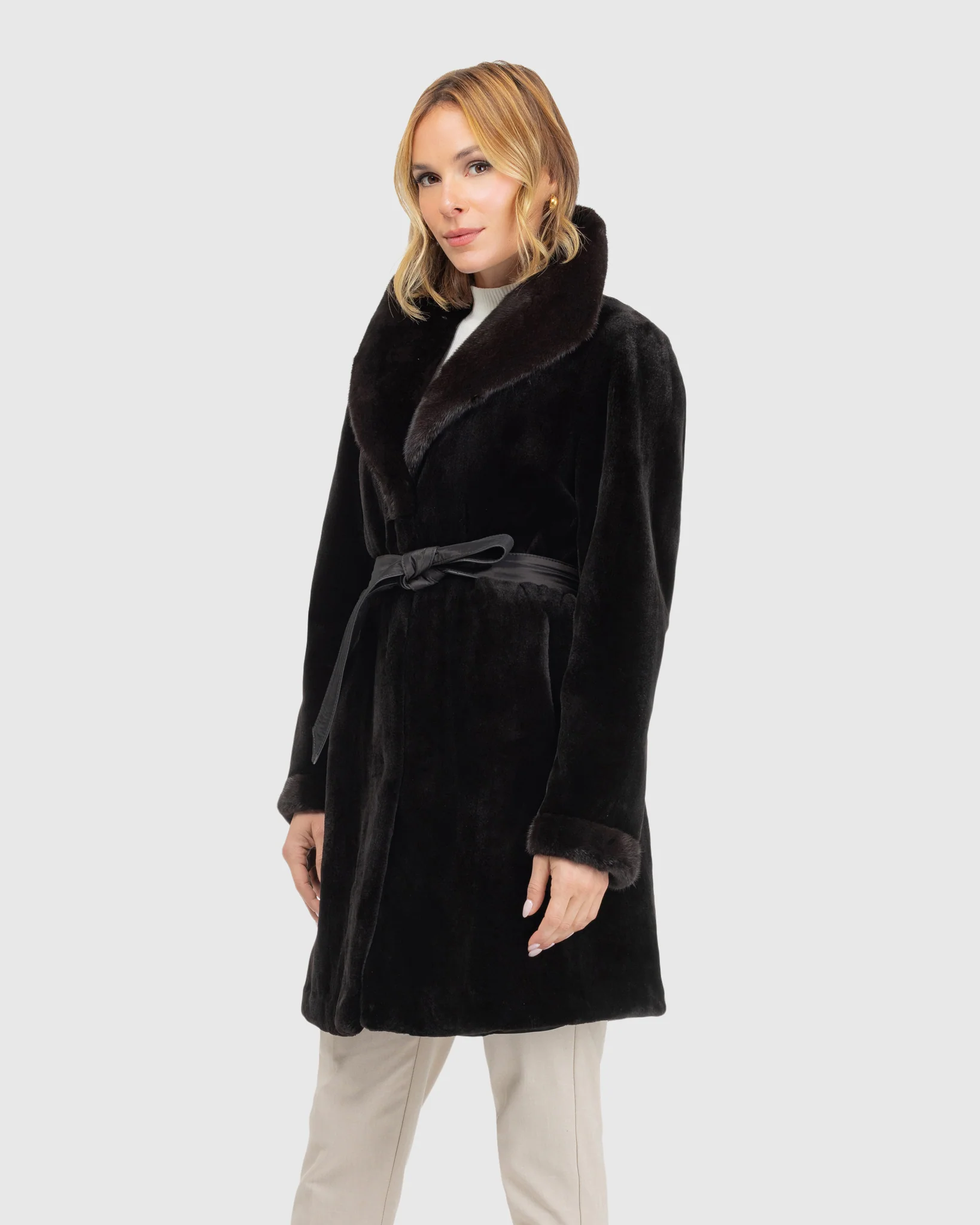 Sheared Mink Reversible Short Coat - Image 2