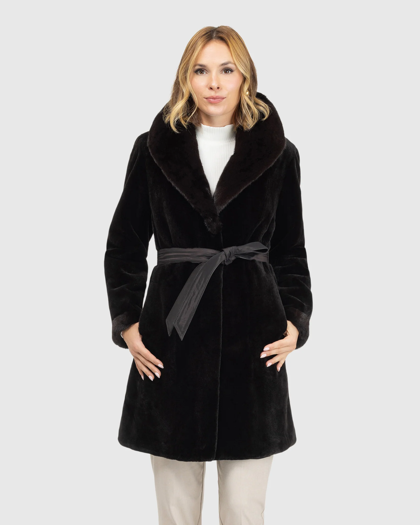Sheared Mink Reversible Short Coat - Image 3