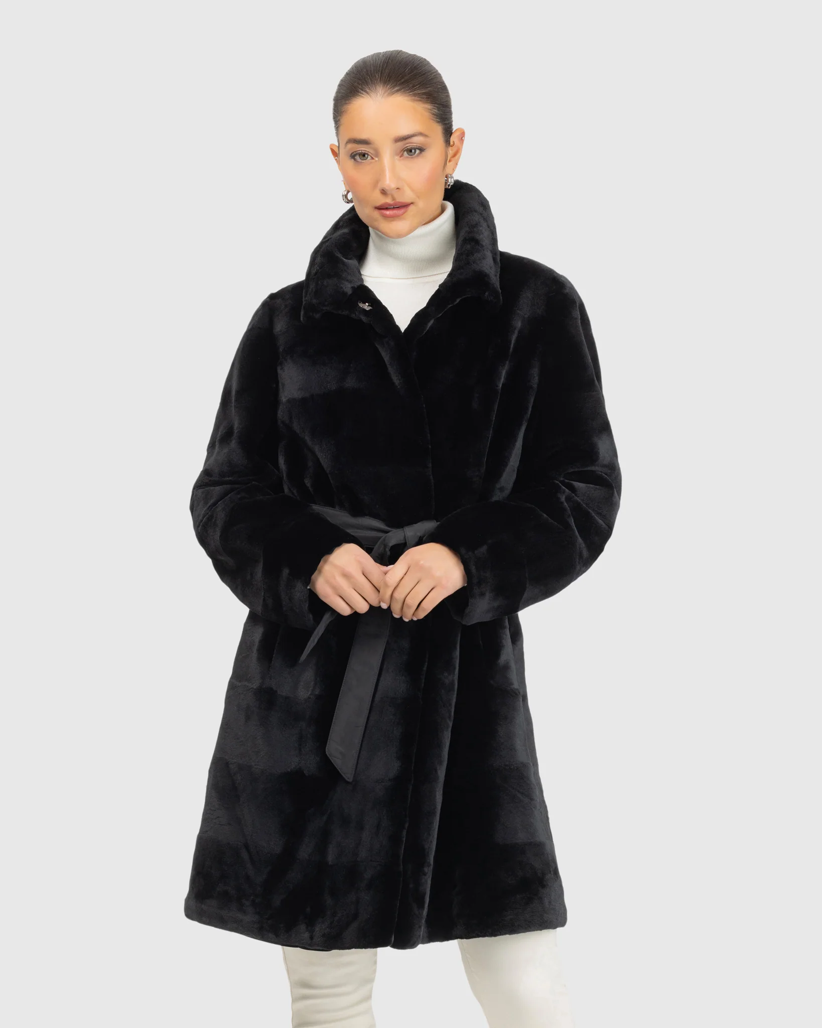 Sheared Mink Stroller Reversible To Silk - Image 4