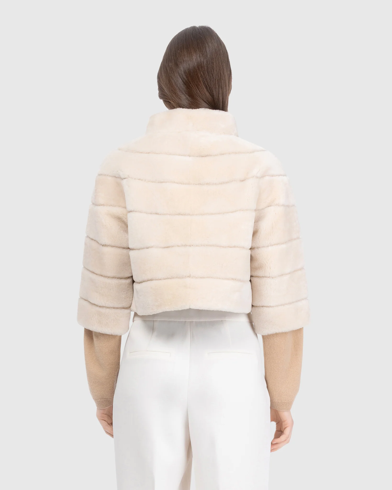 SELECT SHEARLING LAMB BOLERO WITH CROPPED SLEEVES - Image 10