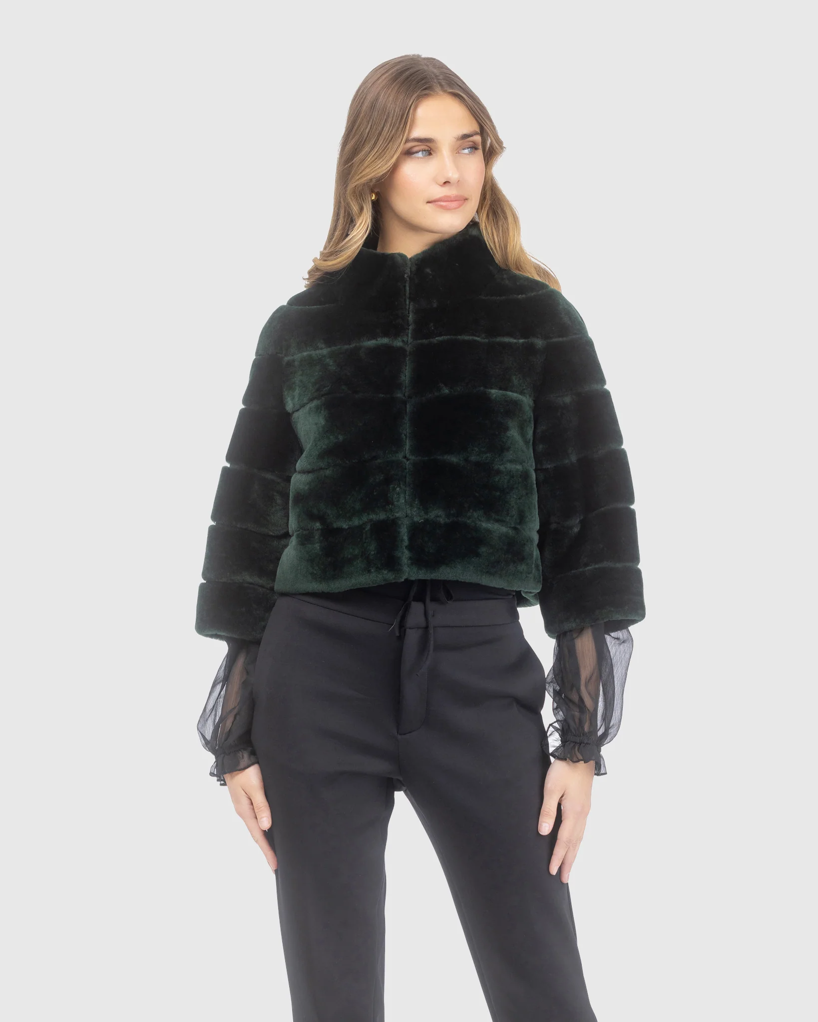 SELECT SHEARLING LAMB BOLERO WITH CROPPED SLEEVES - Image 13