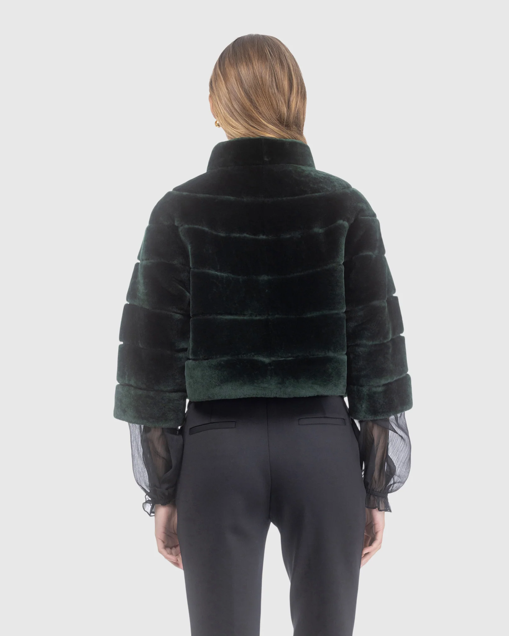 SELECT SHEARLING LAMB BOLERO WITH CROPPED SLEEVES - Image 16