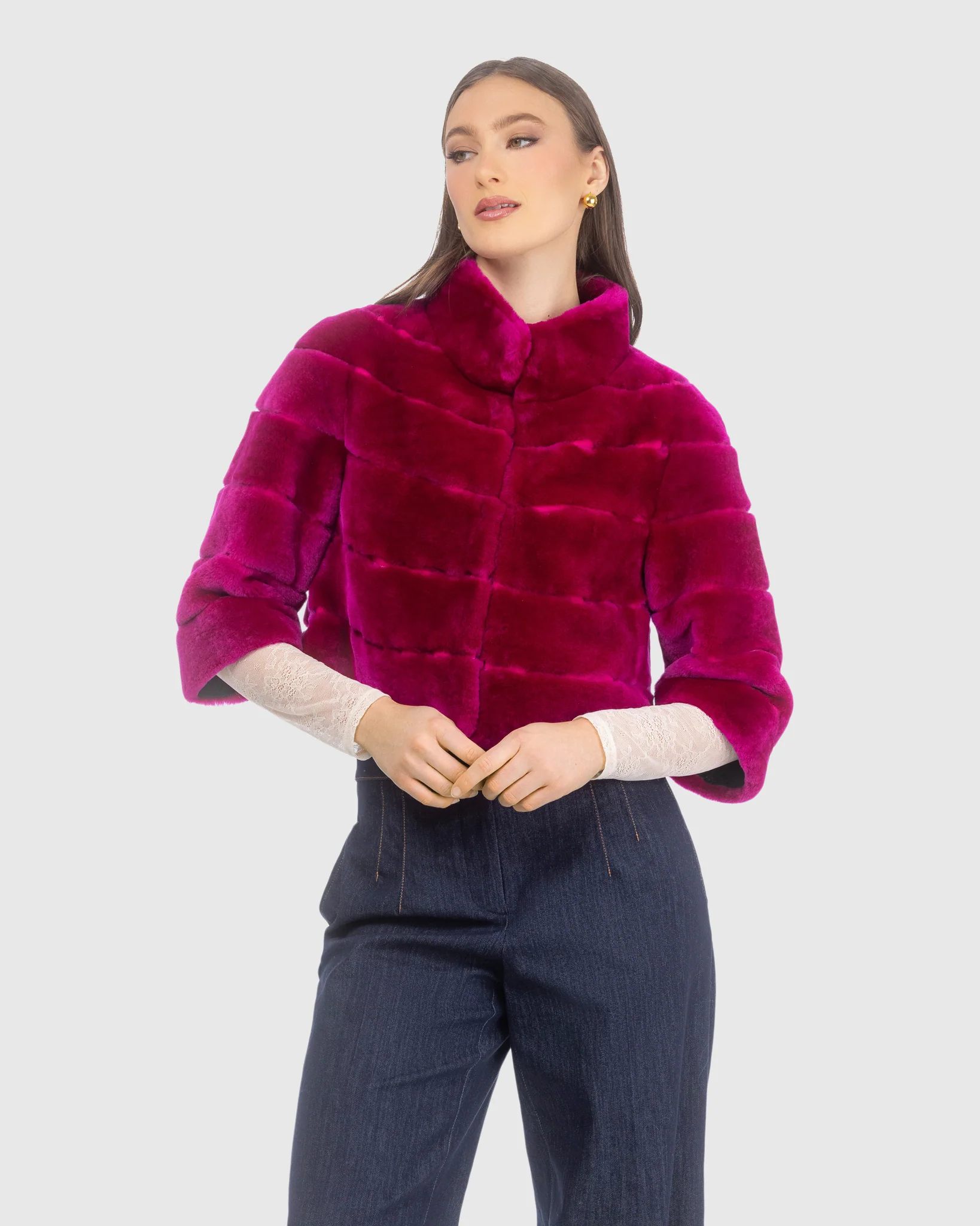 SELECT SHEARLING LAMB BOLERO WITH CROPPED SLEEVES - Image 18
