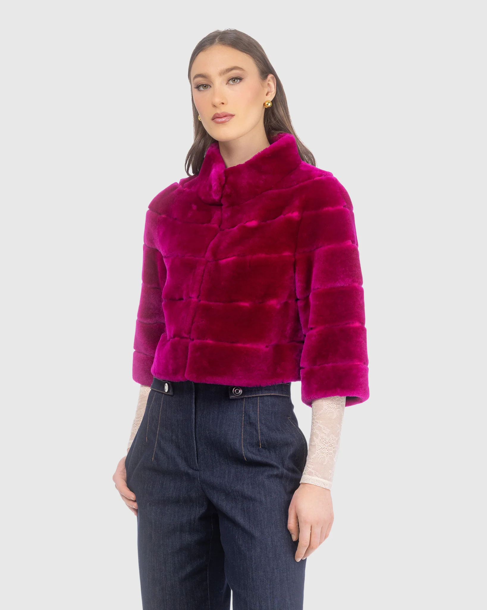 SELECT SHEARLING LAMB BOLERO WITH CROPPED SLEEVES - Image 20