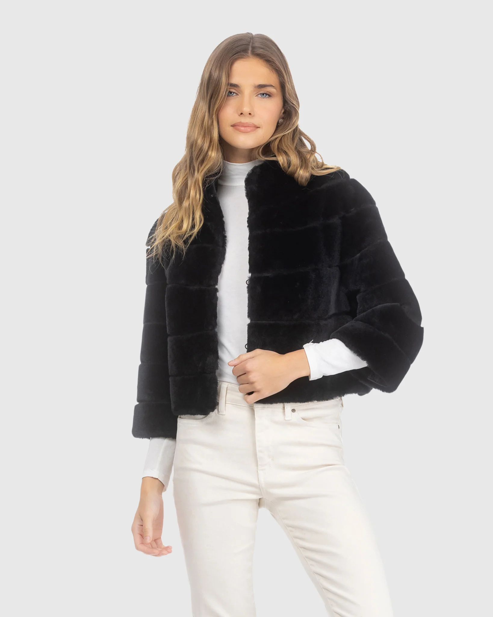 SELECT SHEARLING LAMB BOLERO WITH CROPPED SLEEVES - Image 23
