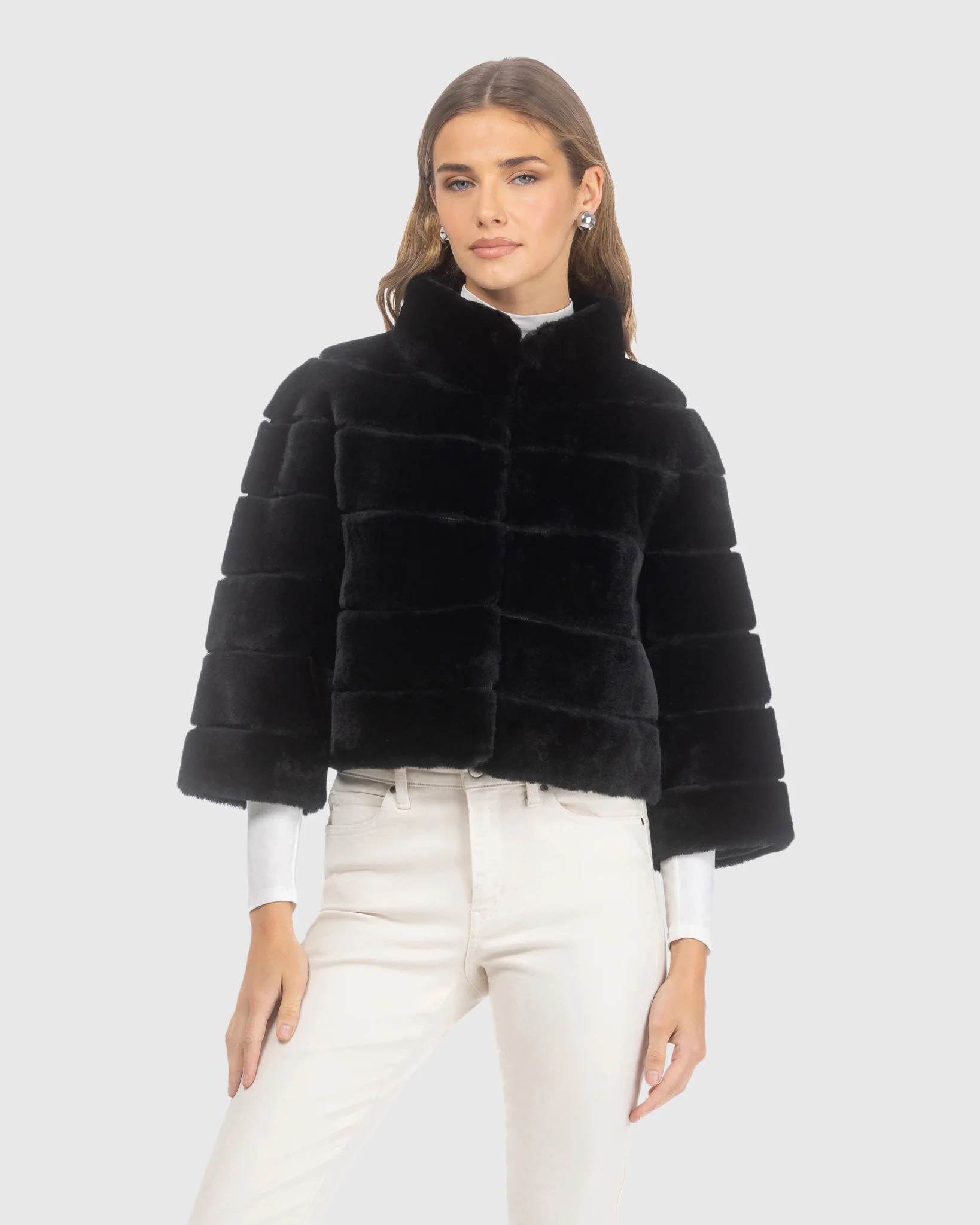 SELECT SHEARLING LAMB BOLERO WITH CROPPED SLEEVES - Image 24