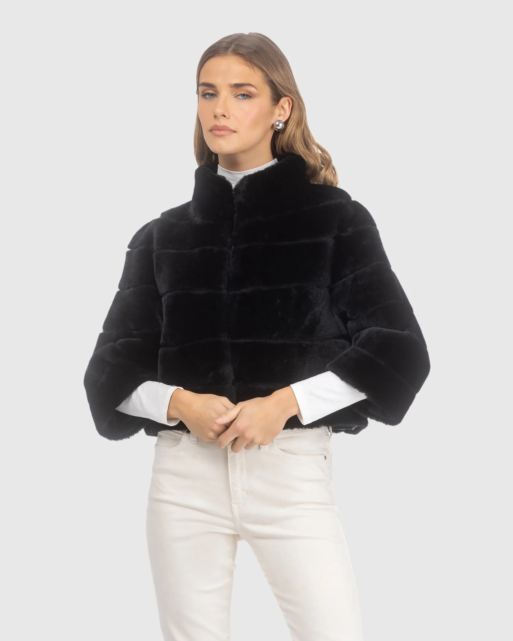 SELECT SHEARLING LAMB BOLERO WITH CROPPED SLEEVES - Image 25