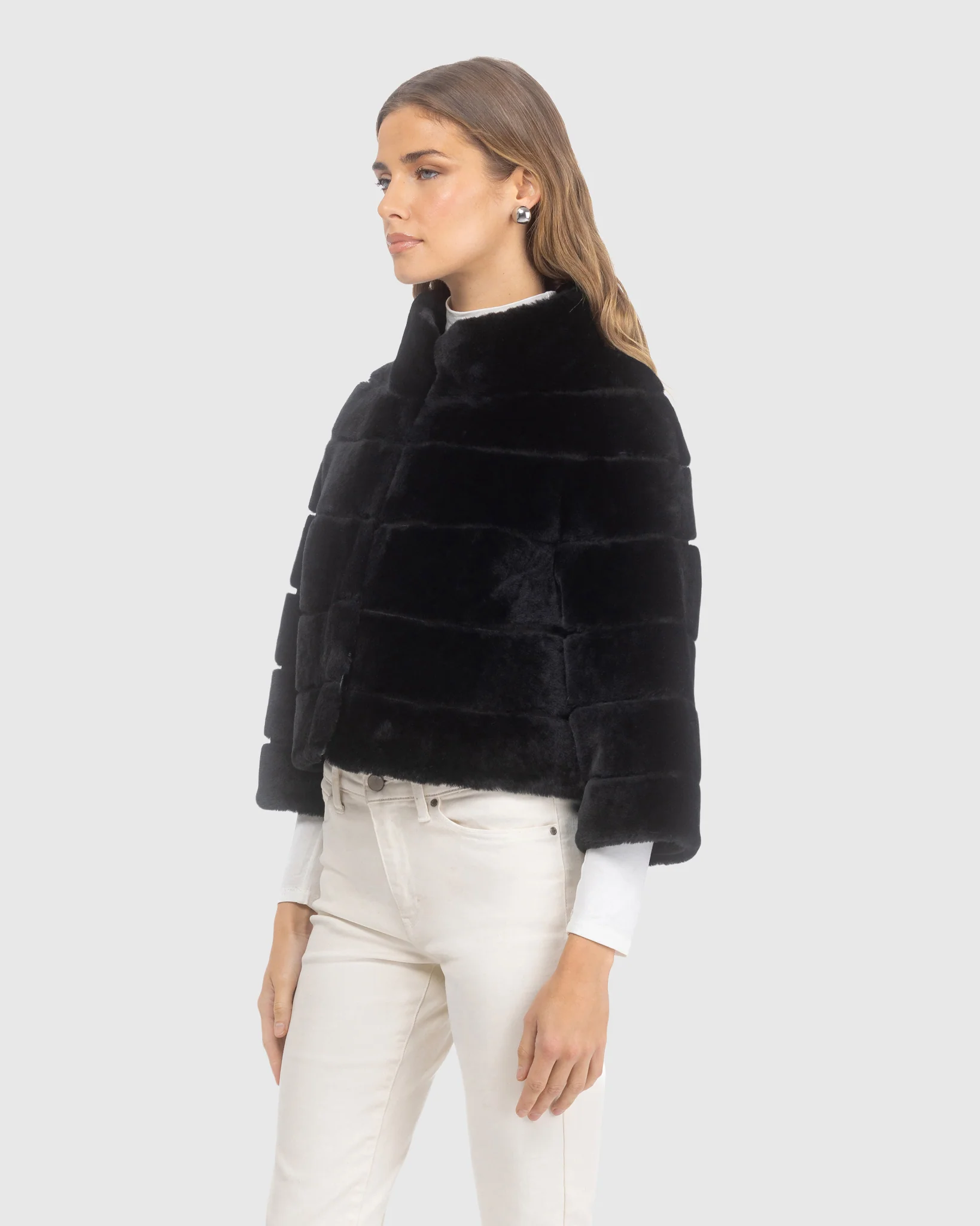 SELECT SHEARLING LAMB BOLERO WITH CROPPED SLEEVES - Image 26