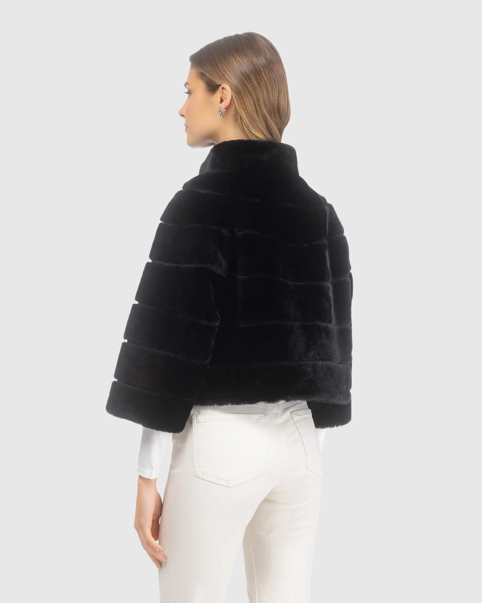 SELECT SHEARLING LAMB BOLERO WITH CROPPED SLEEVES - Image 27