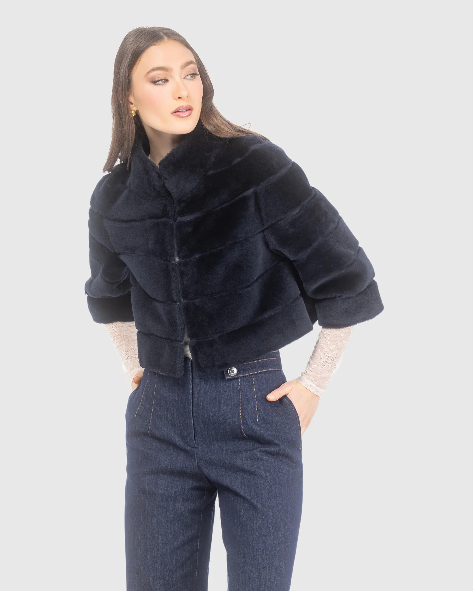 SELECT SHEARLING LAMB BOLERO WITH CROPPED SLEEVES - Image 29