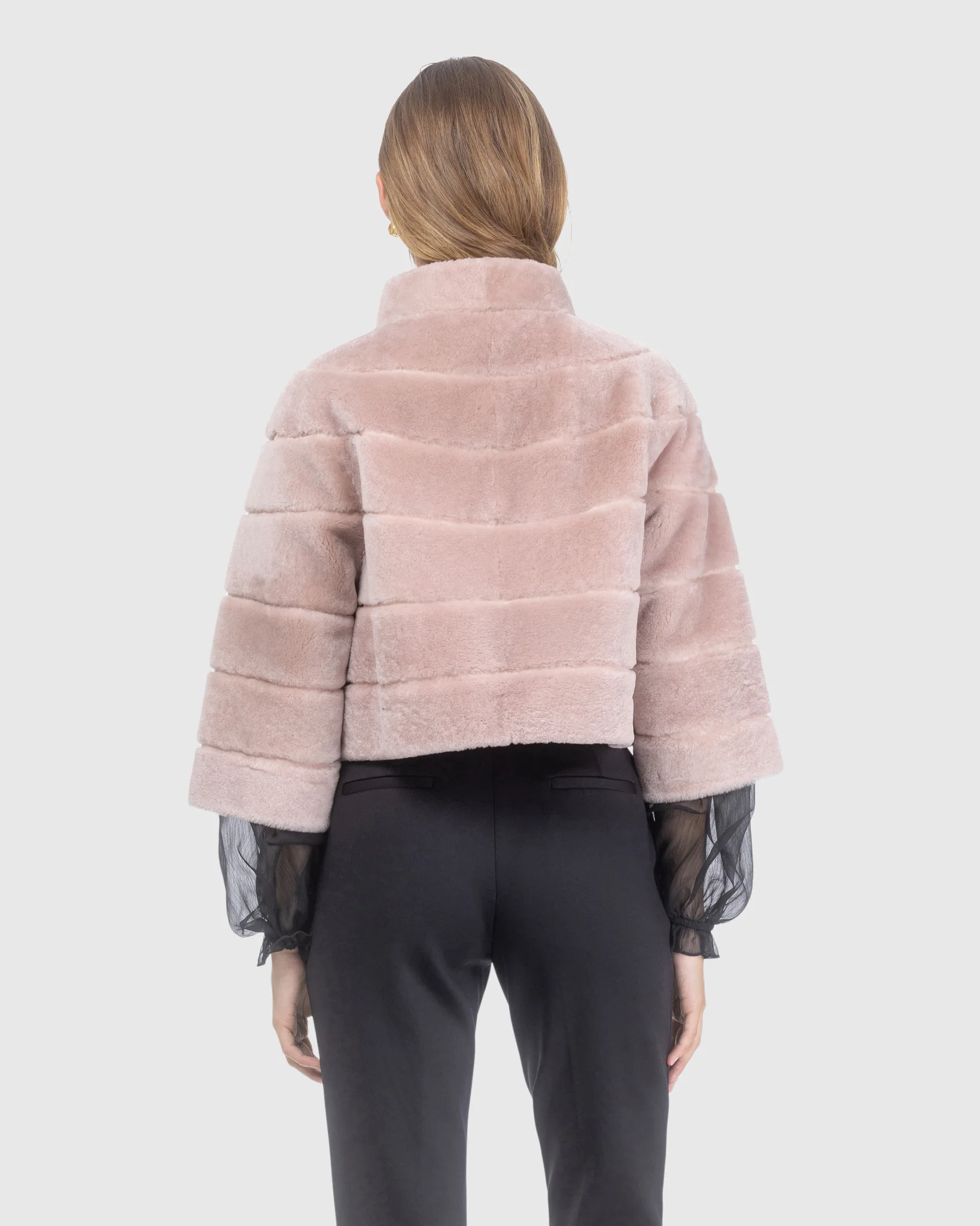 SELECT SHEARLING LAMB BOLERO WITH CROPPED SLEEVES - Image 3
