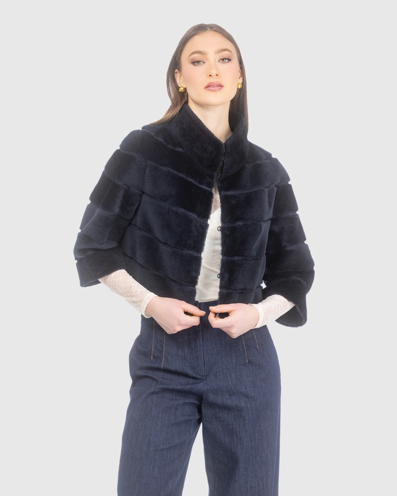SELECT SHEARLING LAMB BOLERO WITH CROPPED SLEEVES - Image 32