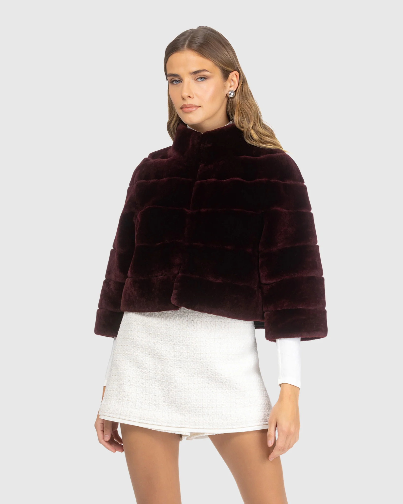 SELECT SHEARLING LAMB BOLERO WITH CROPPED SLEEVES - Image 33