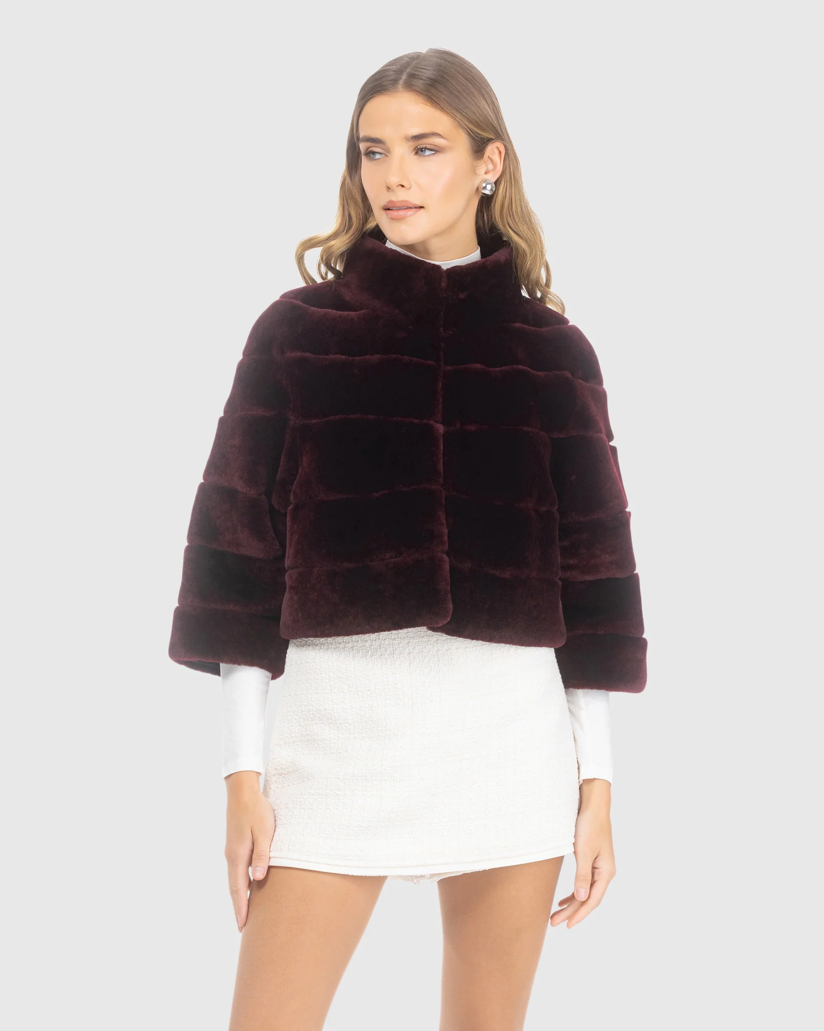 SELECT SHEARLING LAMB BOLERO WITH CROPPED SLEEVES - Image 34
