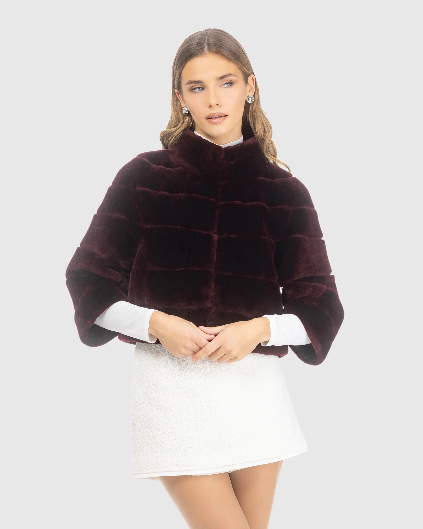 SELECT SHEARLING LAMB BOLERO WITH CROPPED SLEEVES - Image 35