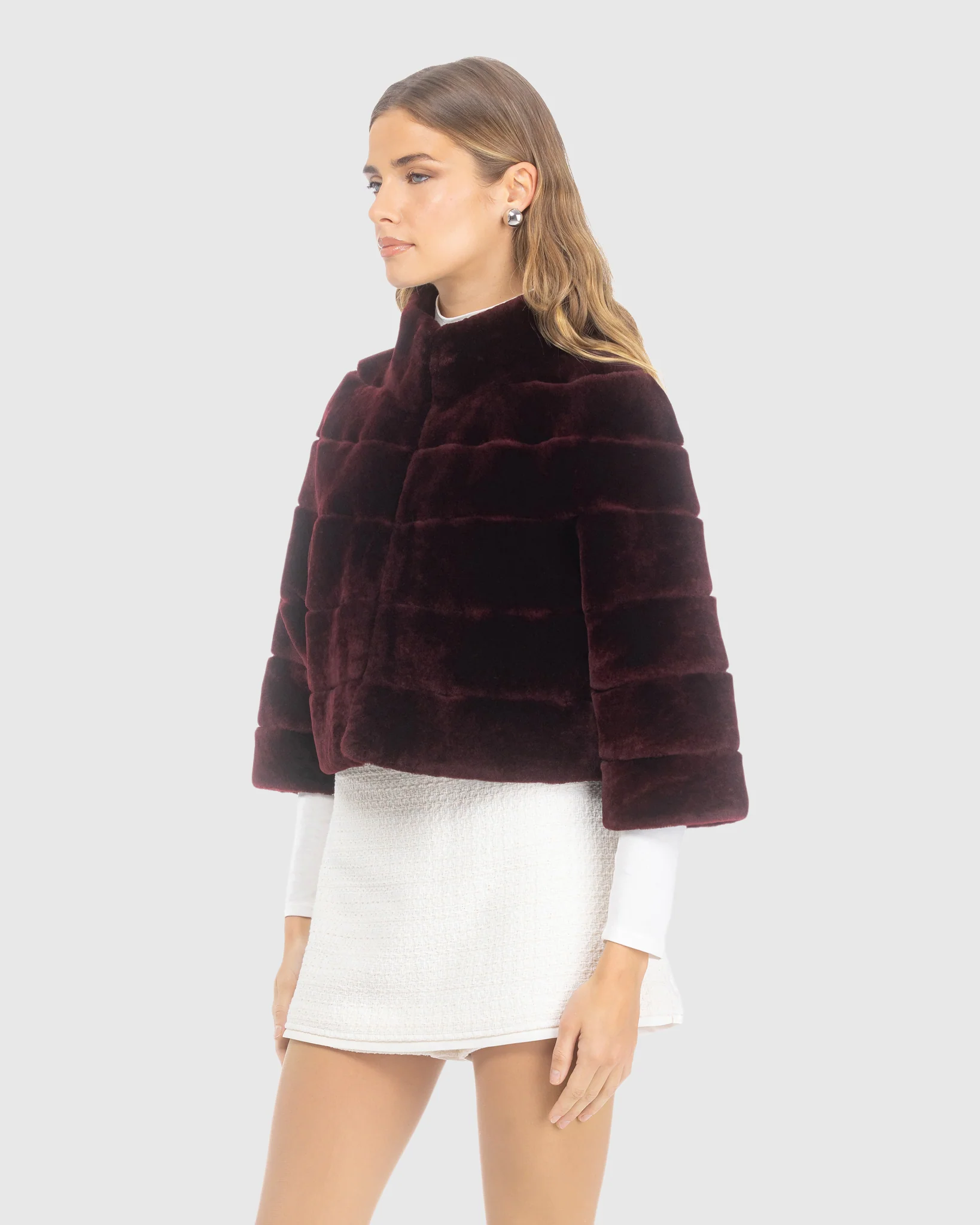 SELECT SHEARLING LAMB BOLERO WITH CROPPED SLEEVES - Image 36