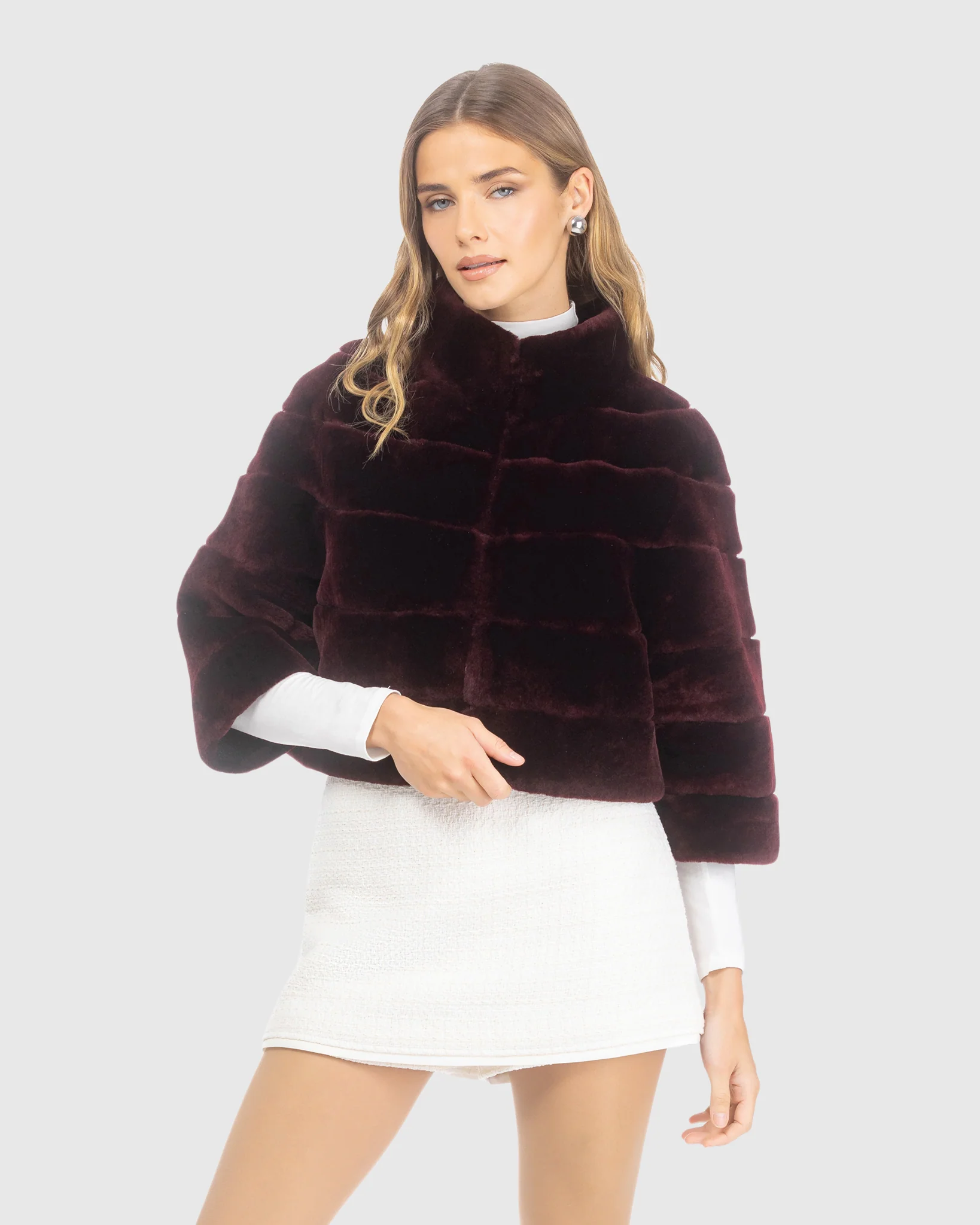 SELECT SHEARLING LAMB BOLERO WITH CROPPED SLEEVES - Image 38