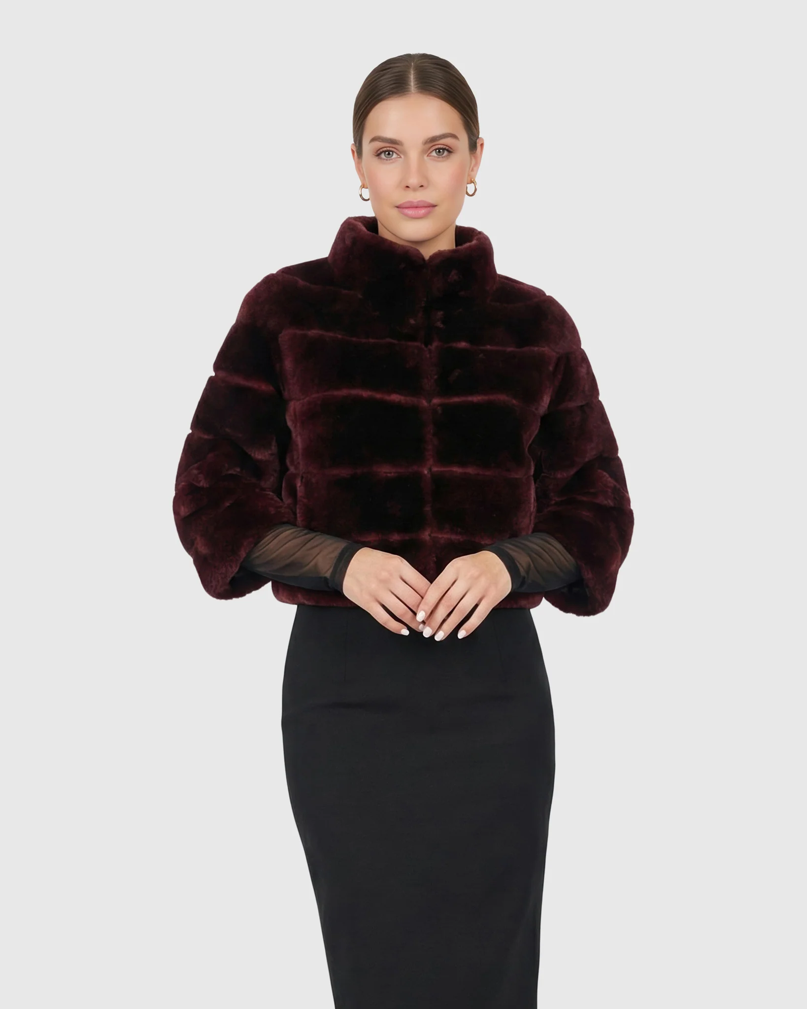 SELECT SHEARLING LAMB BOLERO WITH CROPPED SLEEVES - Image 43