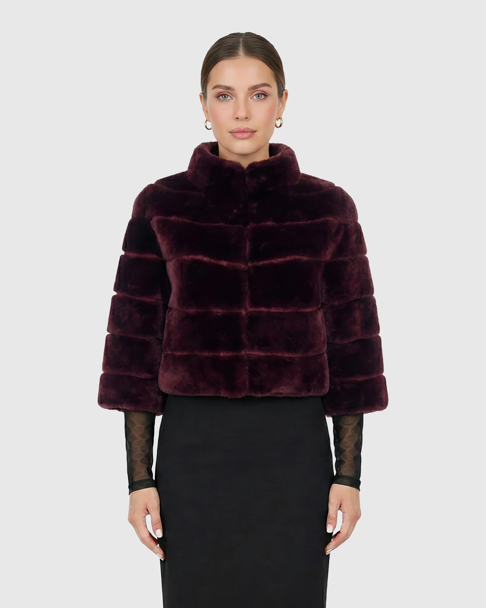 SELECT SHEARLING LAMB BOLERO WITH CROPPED SLEEVES - Image 44