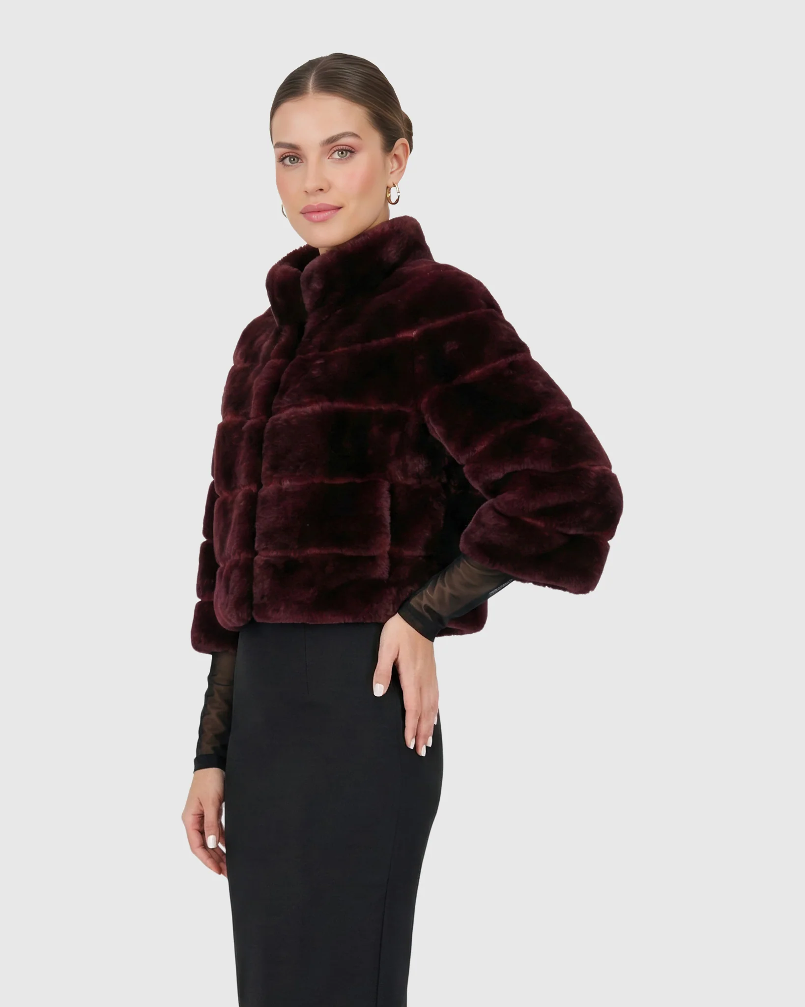 SELECT SHEARLING LAMB BOLERO WITH CROPPED SLEEVES - Image 45