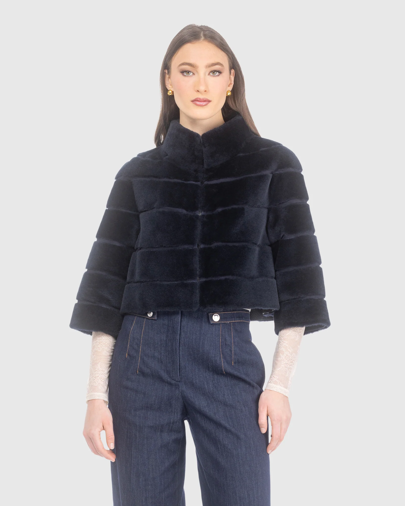 SELECT SHEARLING LAMB BOLERO WITH CROPPED SLEEVES - Image 6