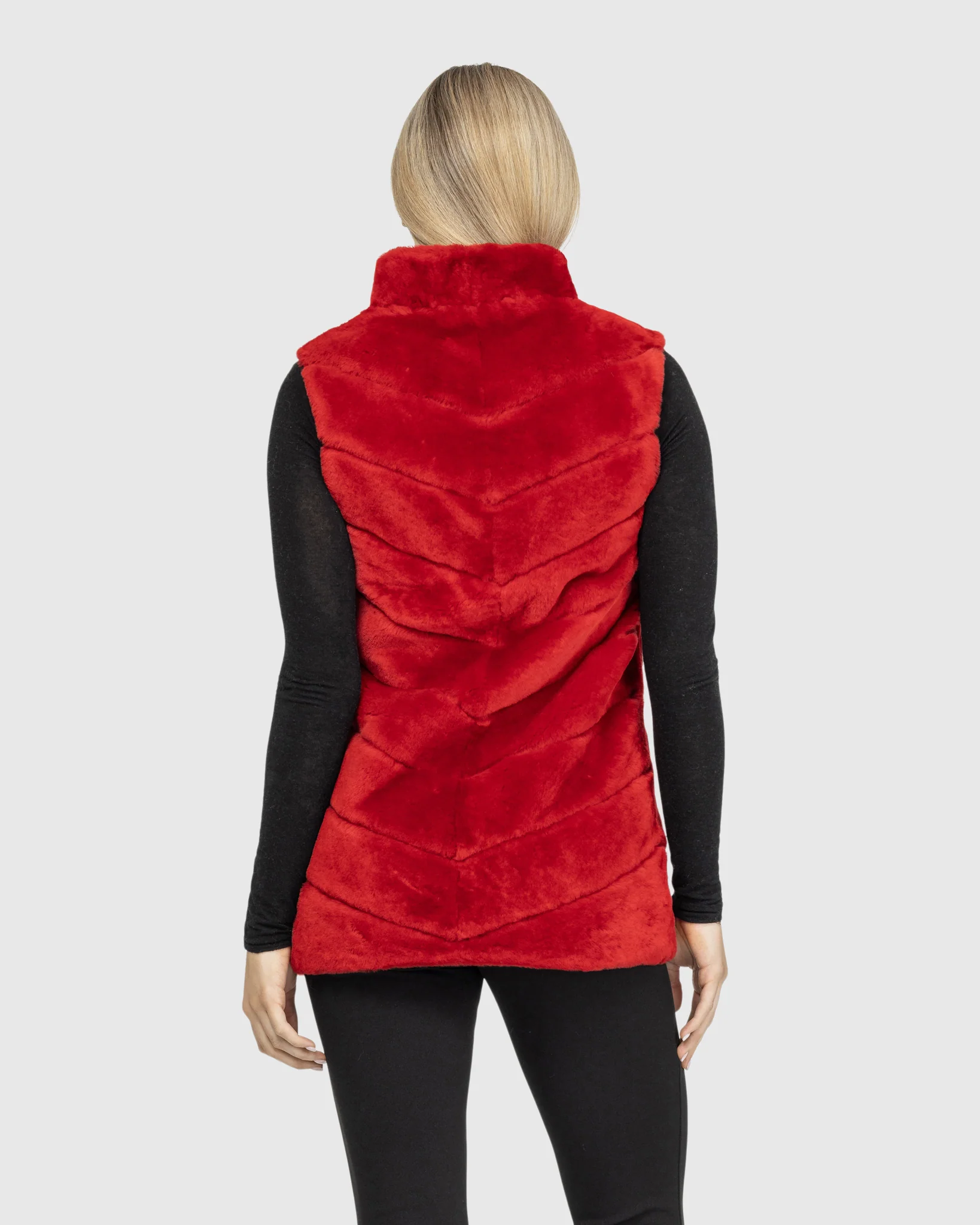 SELECT SHEARLING LAMB CHEVRON VEST - Image 4