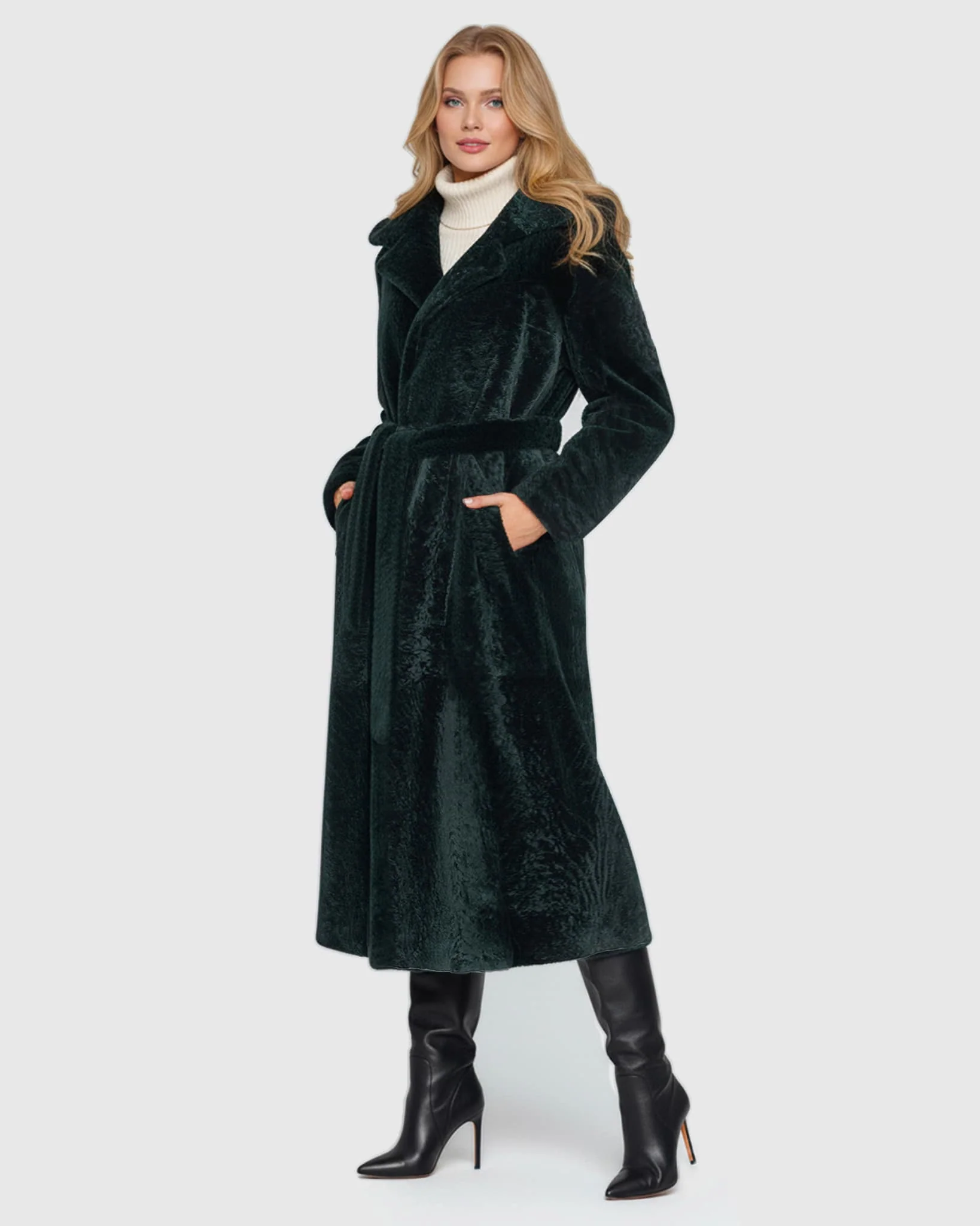 SHEARLING LAMB COAT WITH HOOD - Image 2