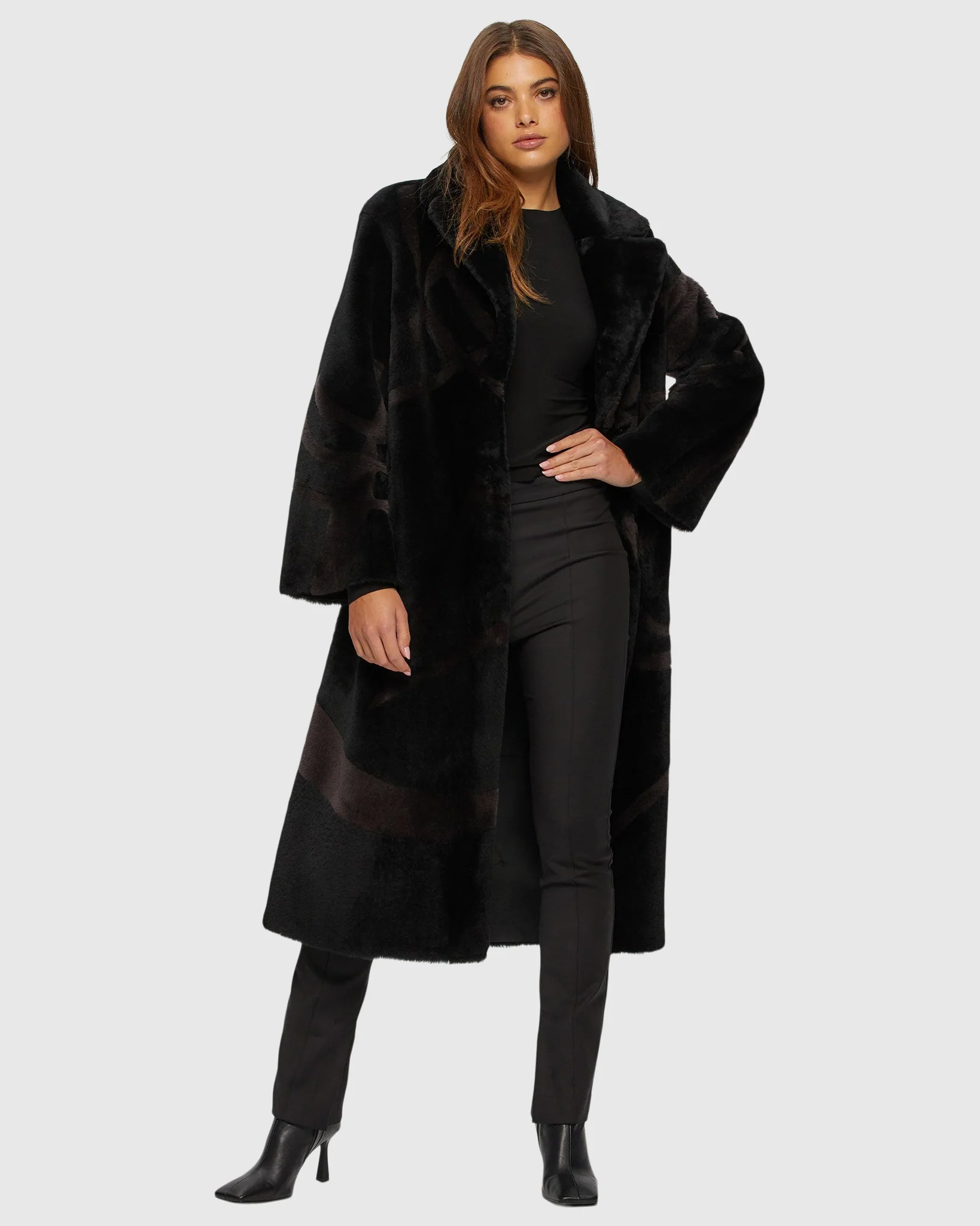 SHEARLING LAMB COAT WITH INTARSIA - Image 8