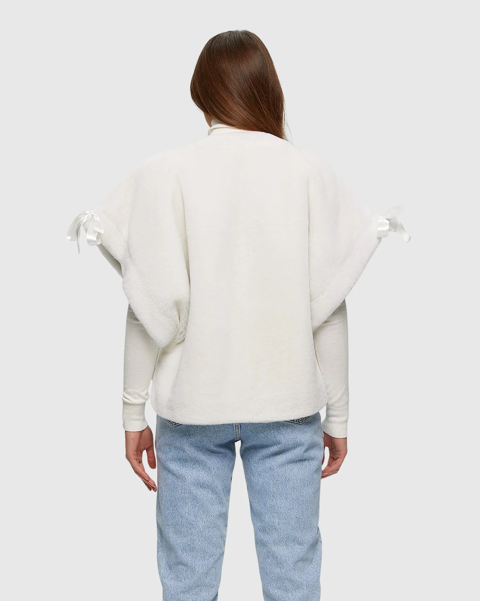 SHEARLING LAMB COLLARLESS SHORT SLEEVE JACKET - Image 4