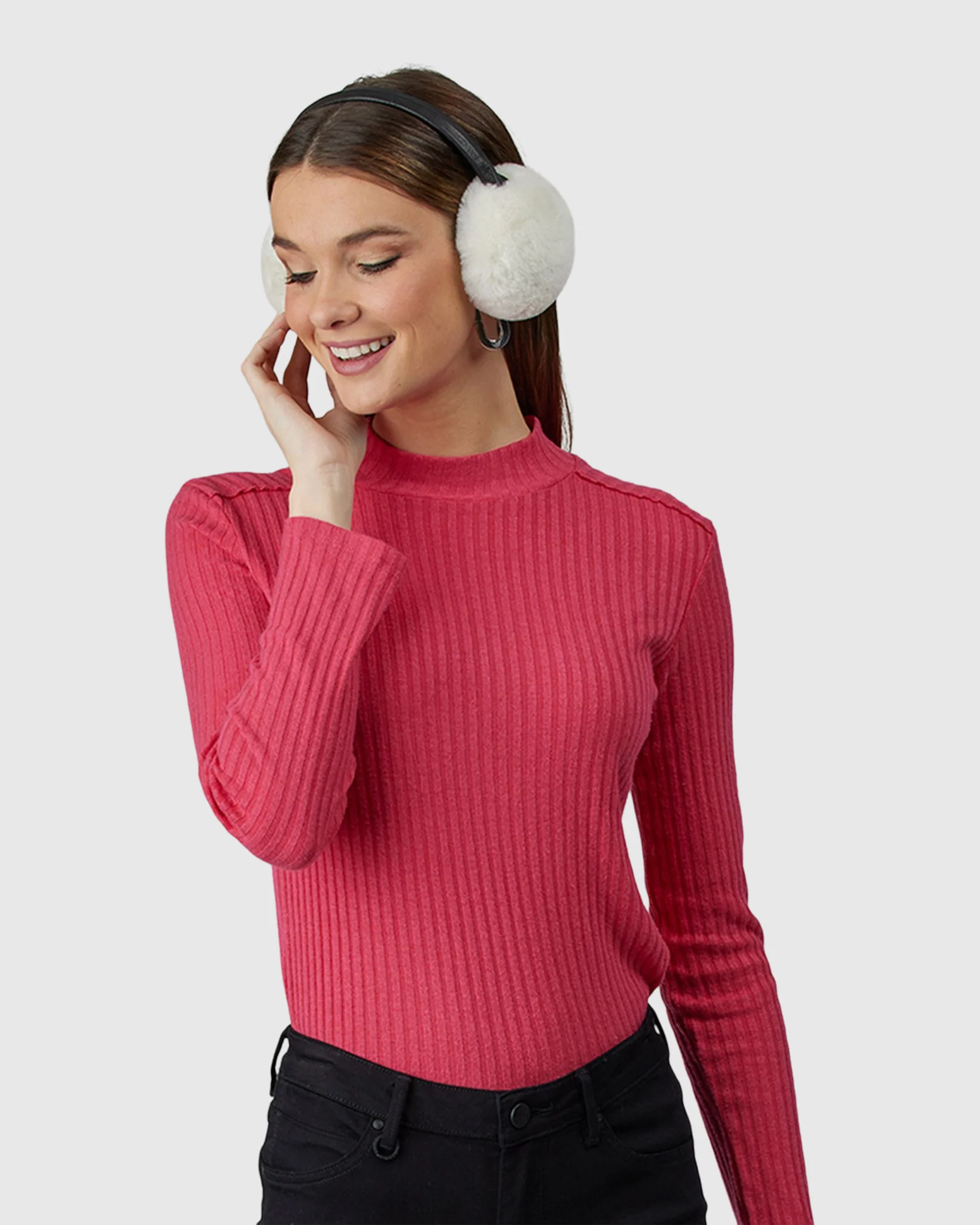 SELECT SHEARLING LAMB EARMUFFS WITH LEATHER FRAME - Image 27