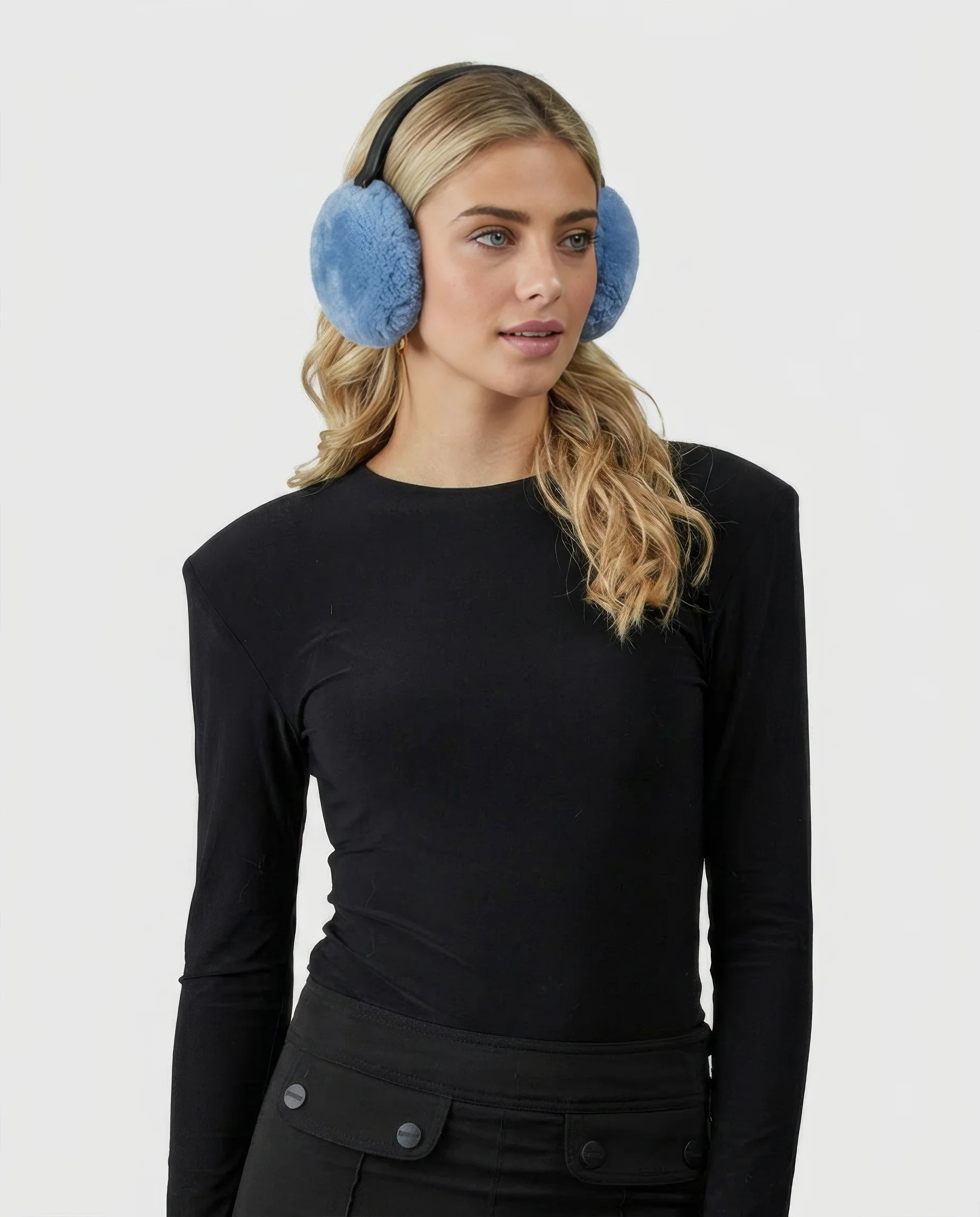 SELECT SHEARLING LAMB EARMUFFS WITH LEATHER FRAME - Image 3