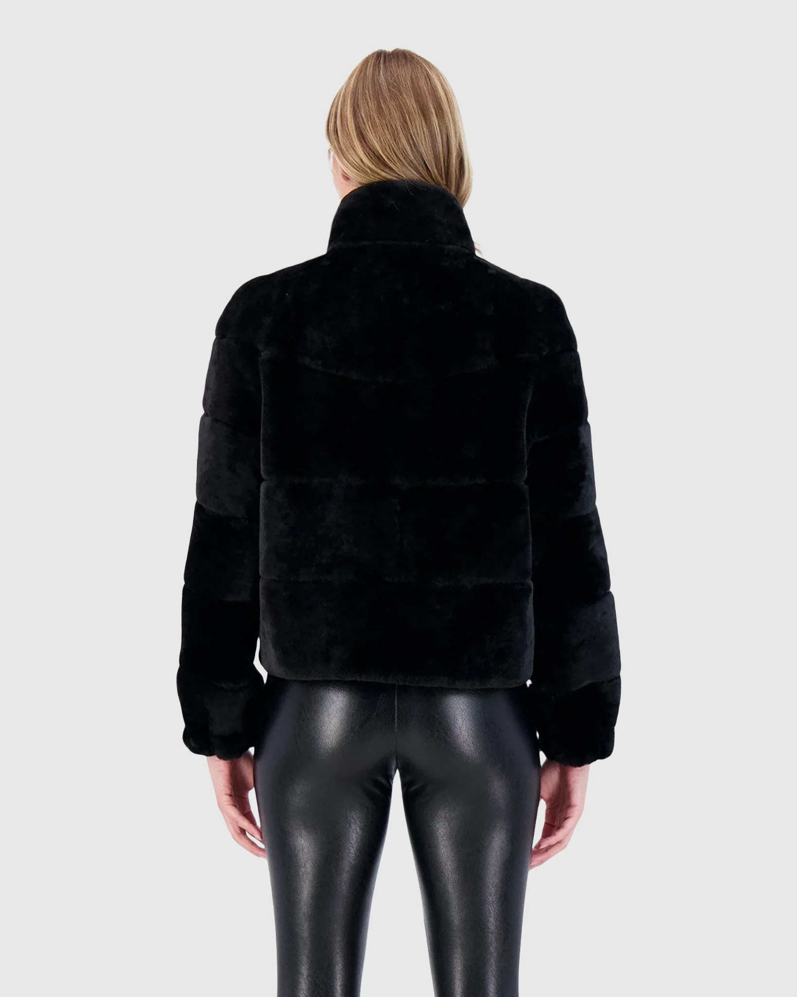 Select Shearling Lamb Horizontal Zip Jacket - Image 7