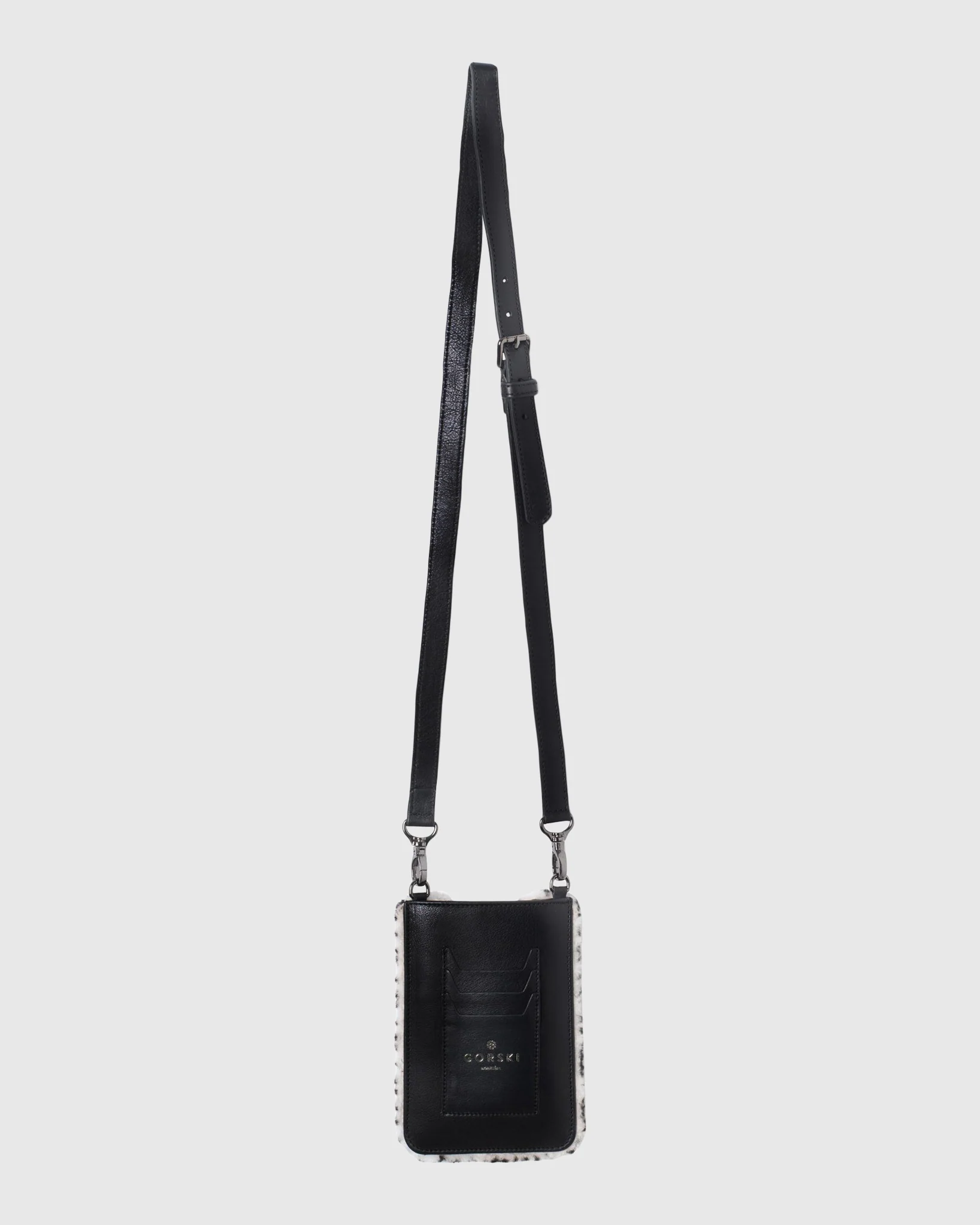 Merino Shearling Lamb Iphone/Credit Card Crossbody Bag - Image 4