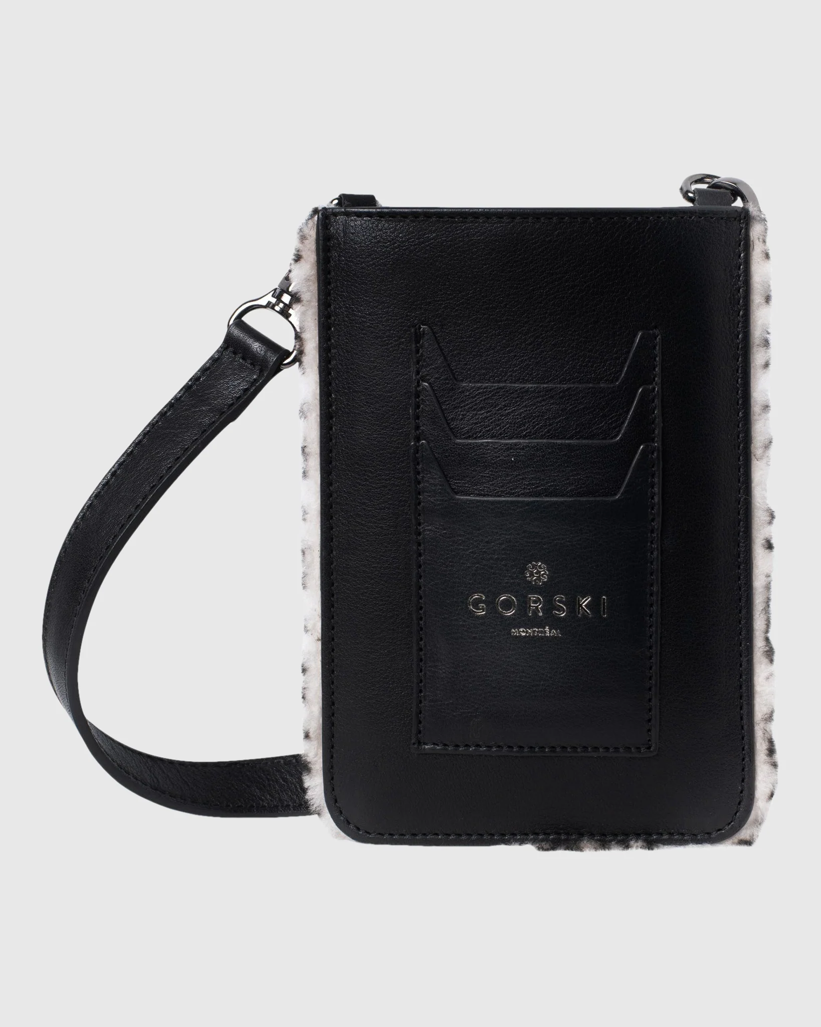 Merino Shearling Lamb Iphone/Credit Card Crossbody Bag - Image 5
