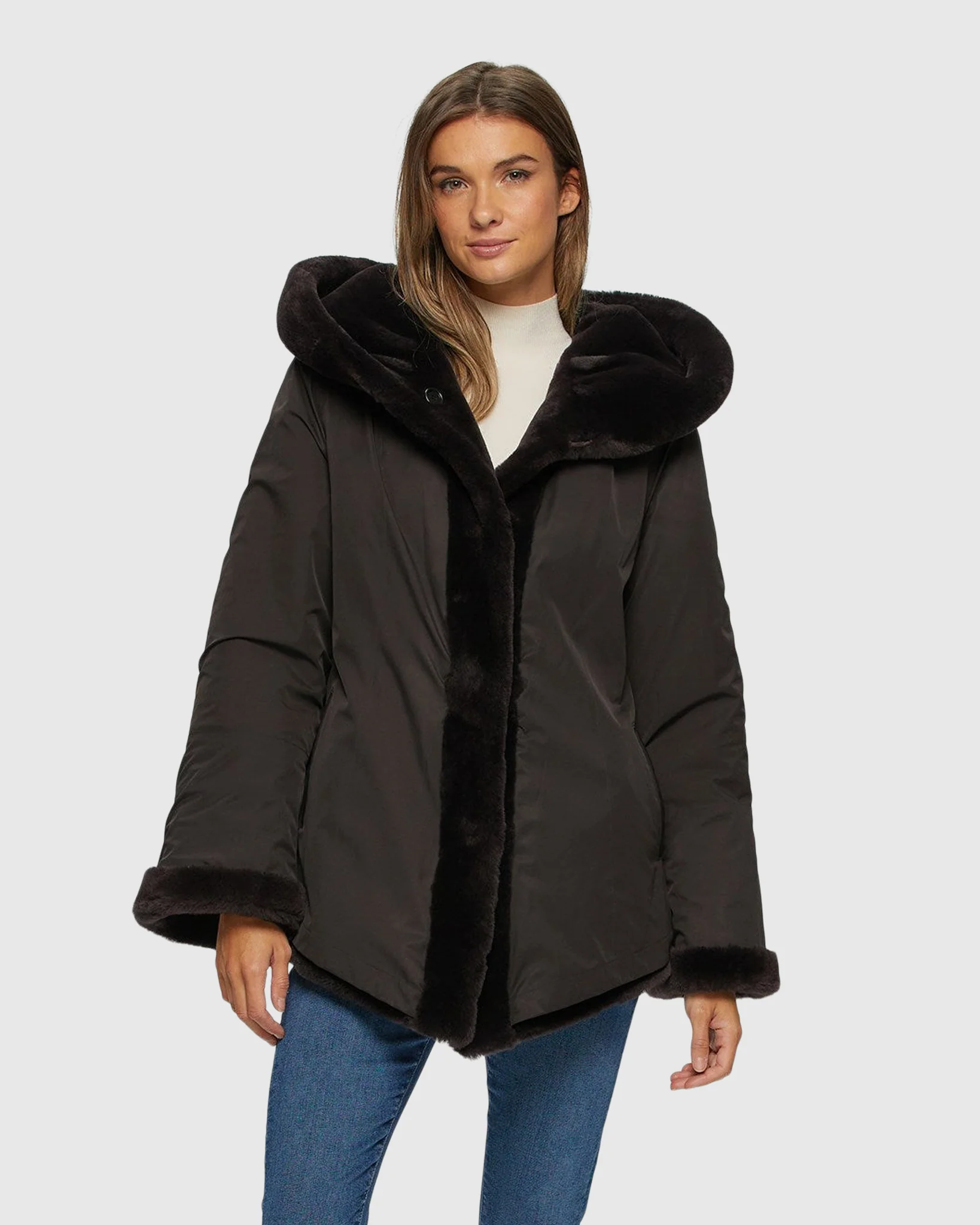 SHEARLING LAMB JACKET REVERSIBLE TO TAFFETA - Image 7