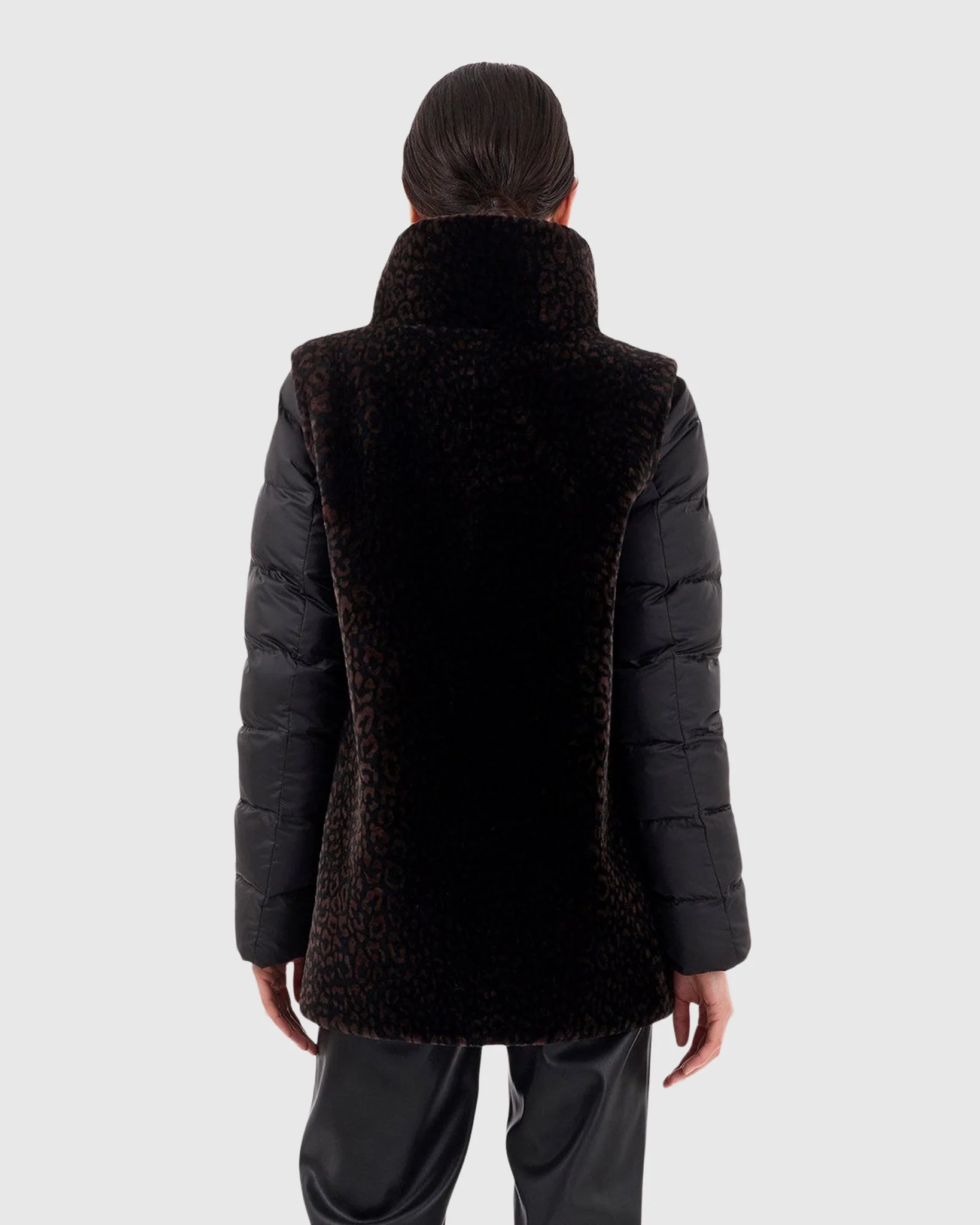 Select Shearling Lamb Jacket With Detachable Quilted Sleeves - Image 3