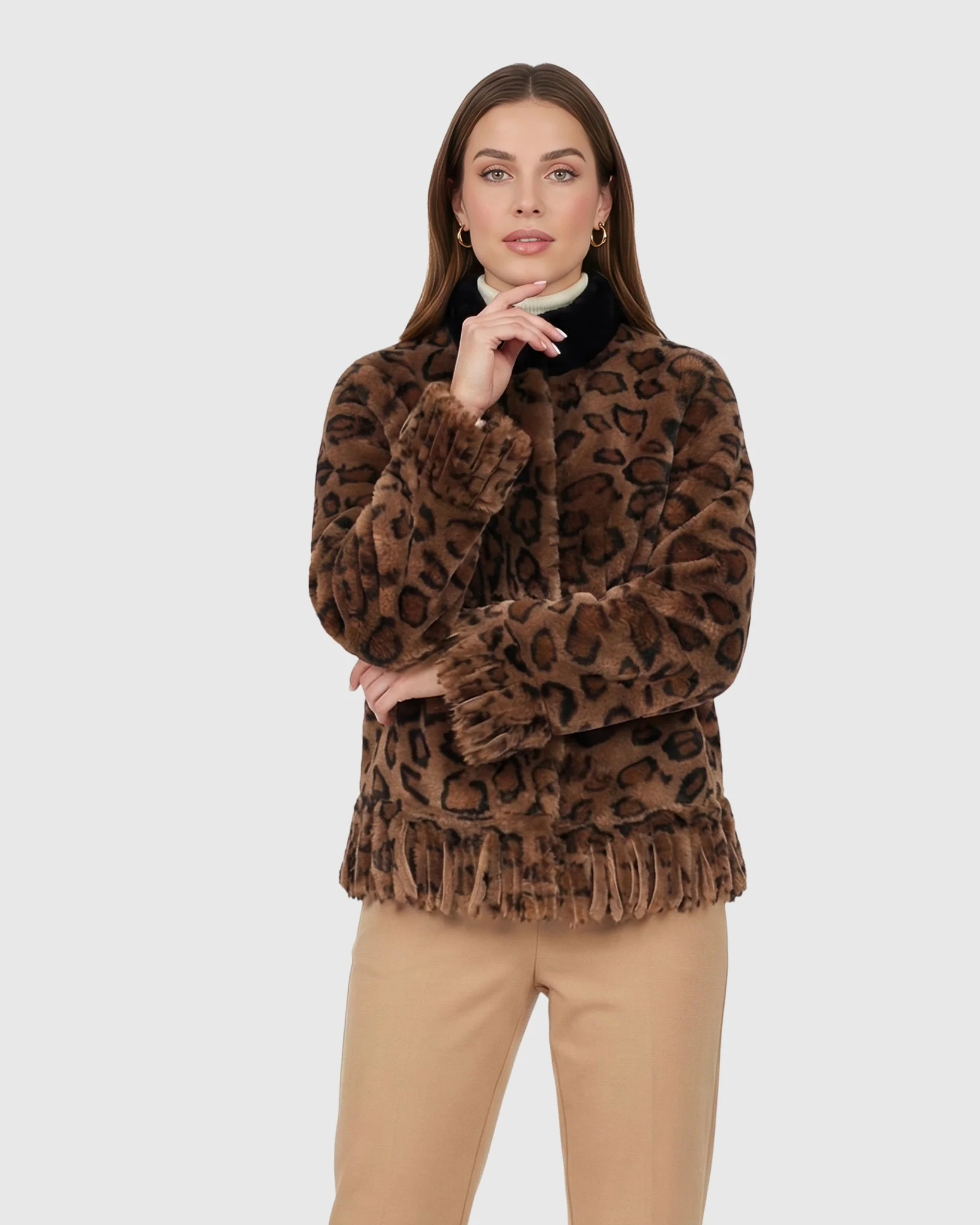 Shearling Lamb Jacket with Fringes