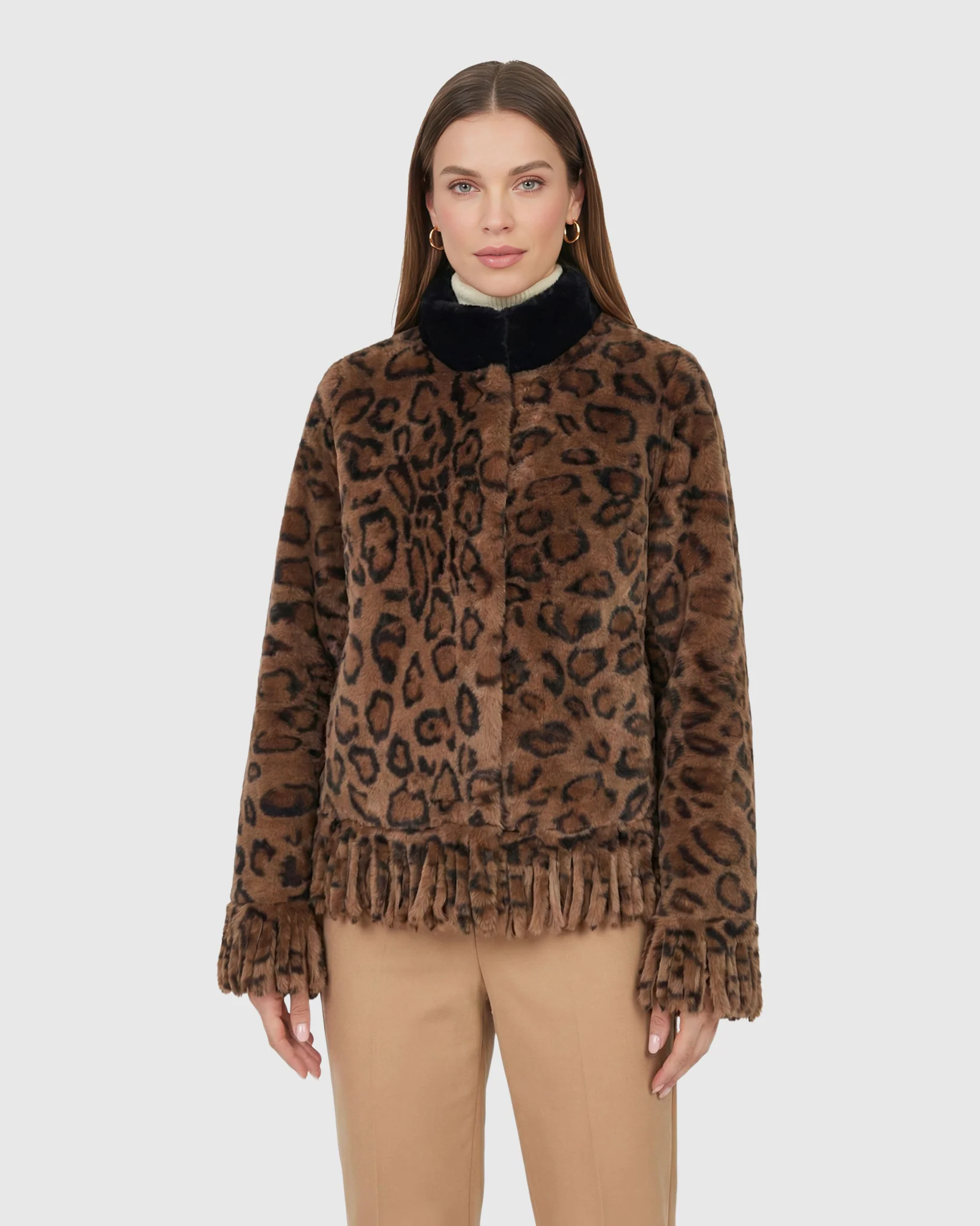 Shearling Lamb Jacket with Fringes - Image 2