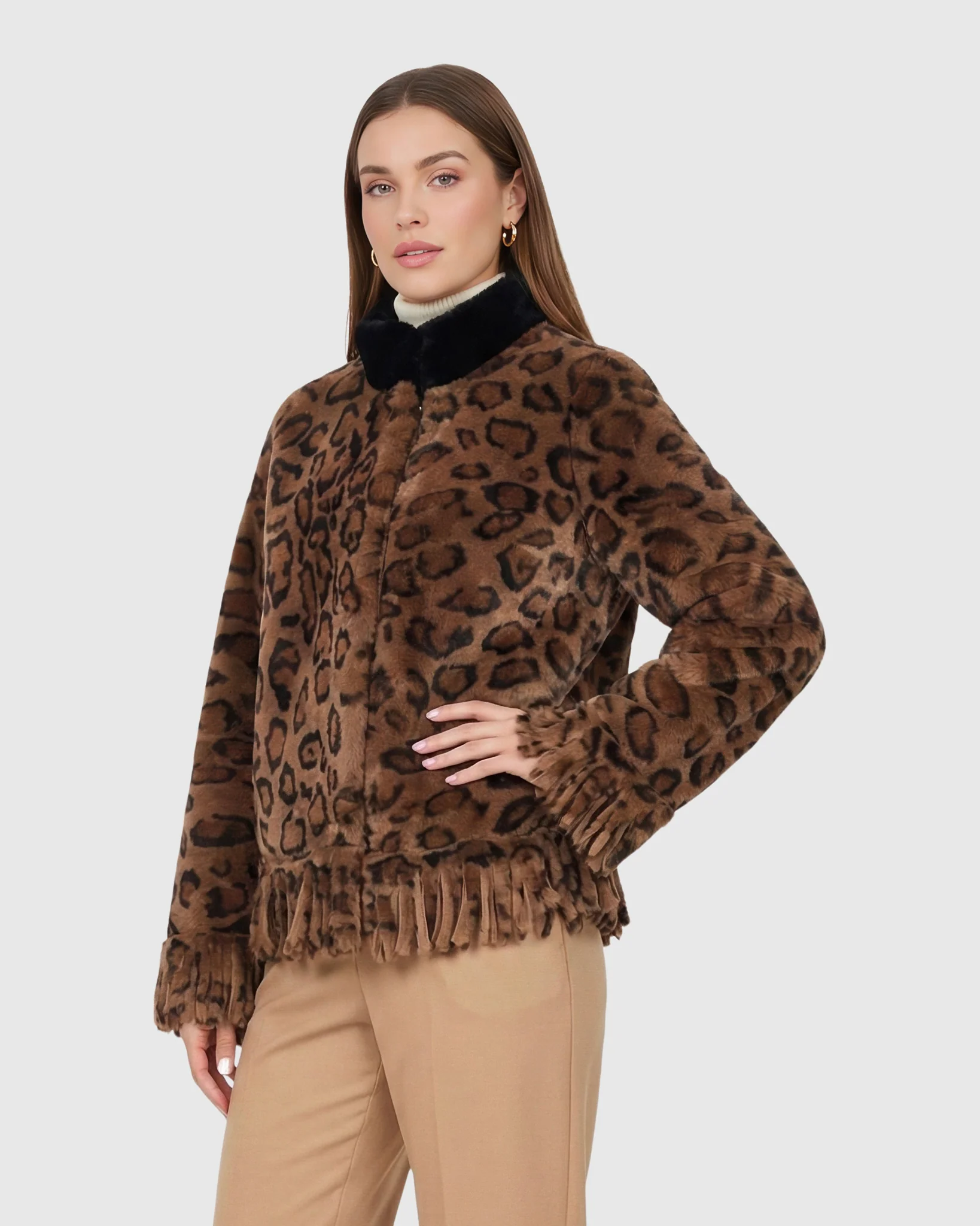 Shearling Lamb Jacket with Fringes - Image 3